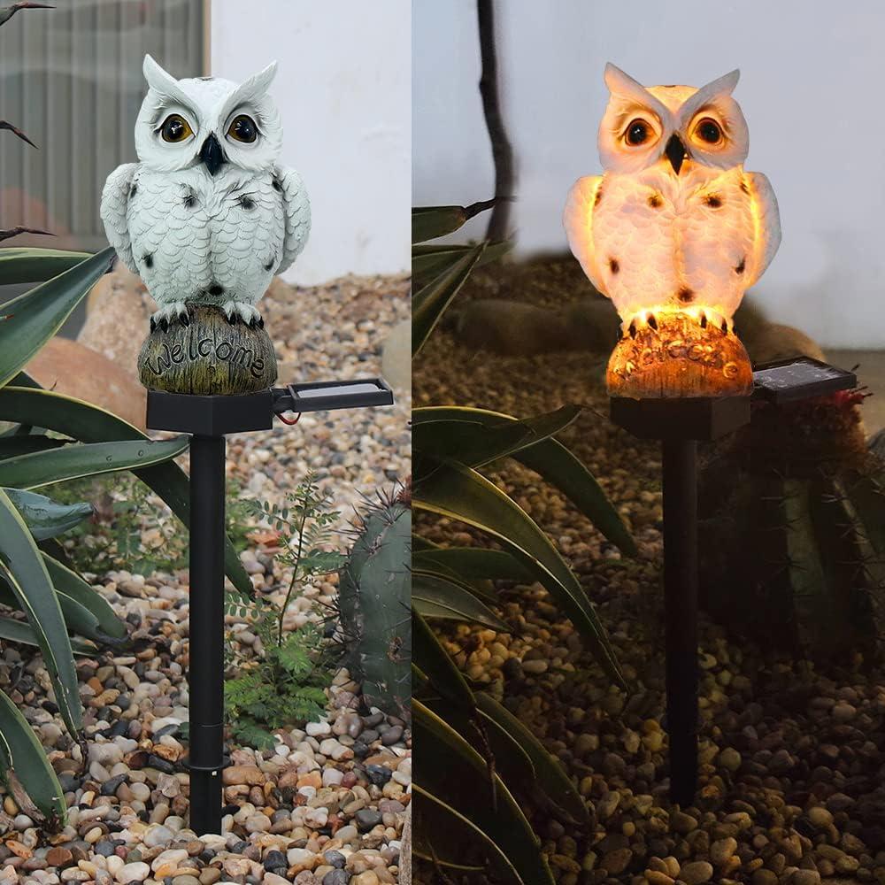 Luces de Jardín Solares GONIMY Búho 29 cm Paquete de 2