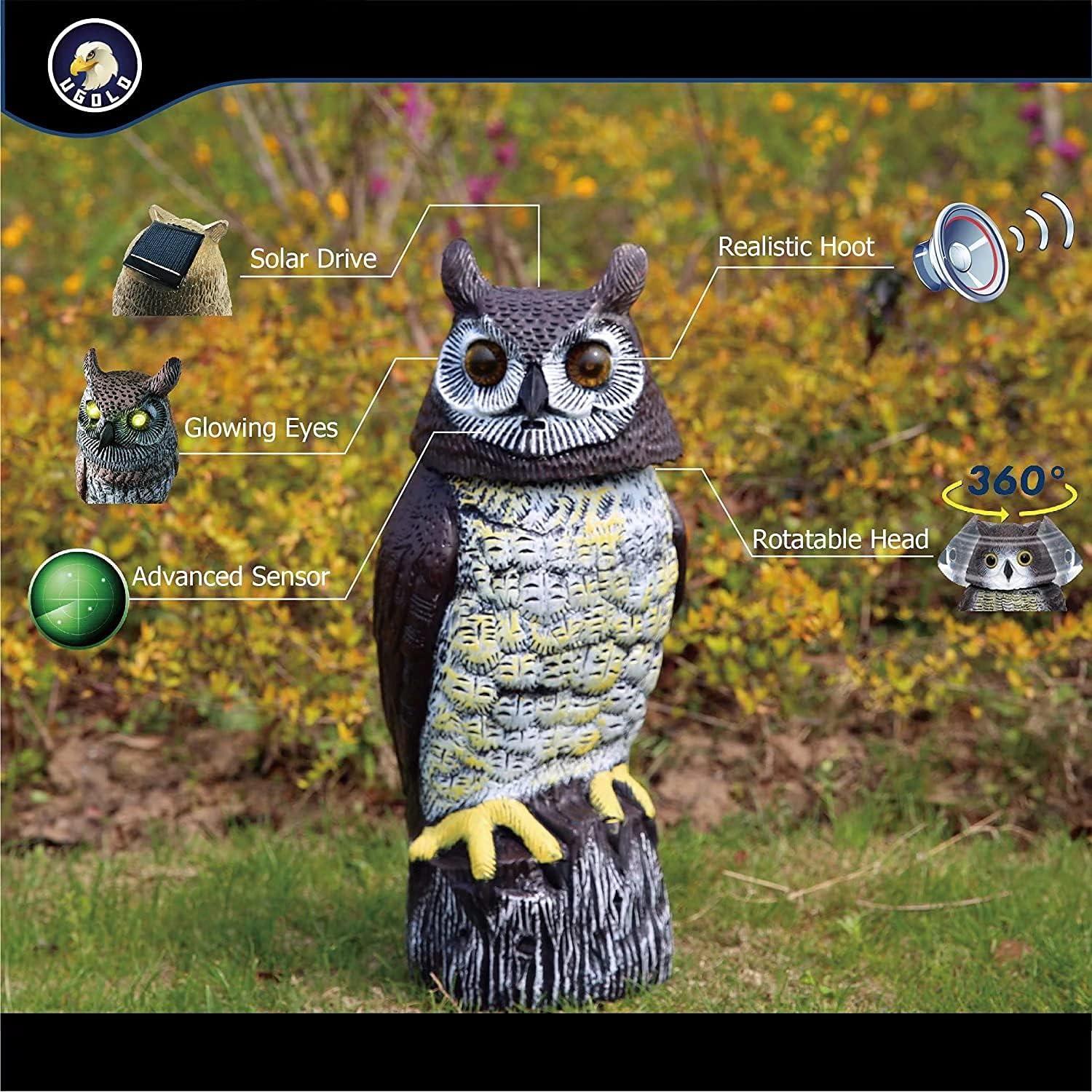 Búho Solar Decorativo Ugold con Detección de Movimiento 42.9 cm