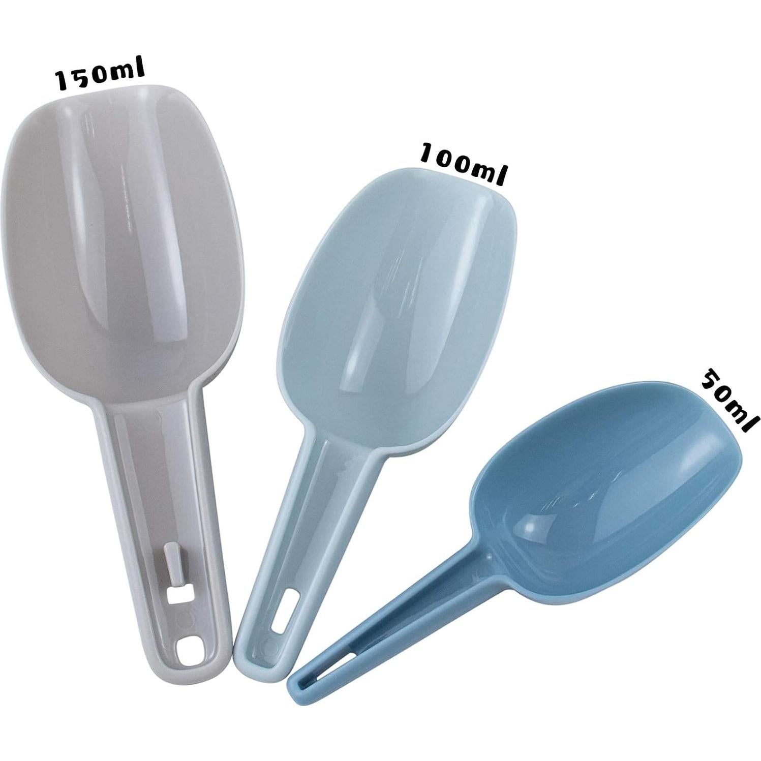 Cucharones de Plástico Multiusos AUEAR - 3 Piezas 50ml 100ml 150ml