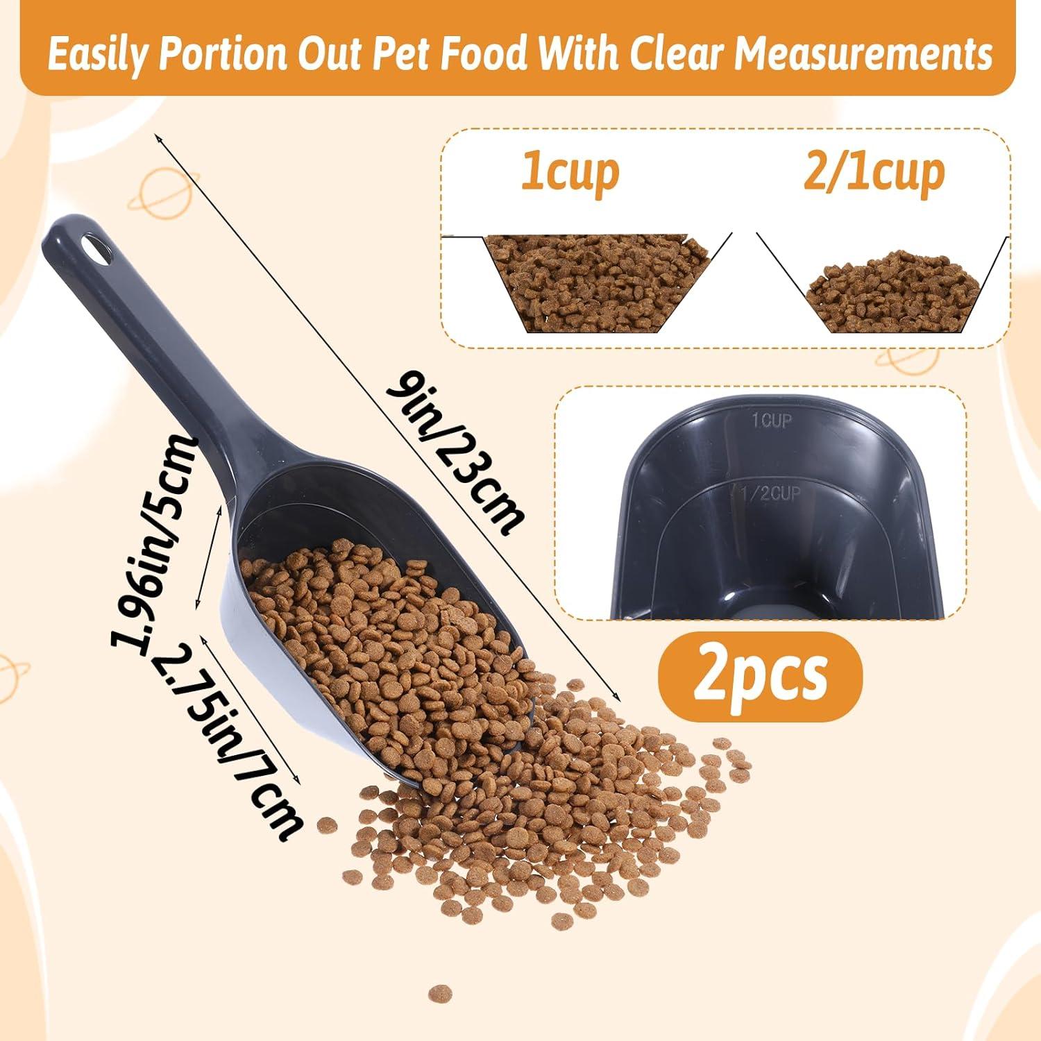 Juego de 2 cucharas medidoras para comida de mascotas Ptwola