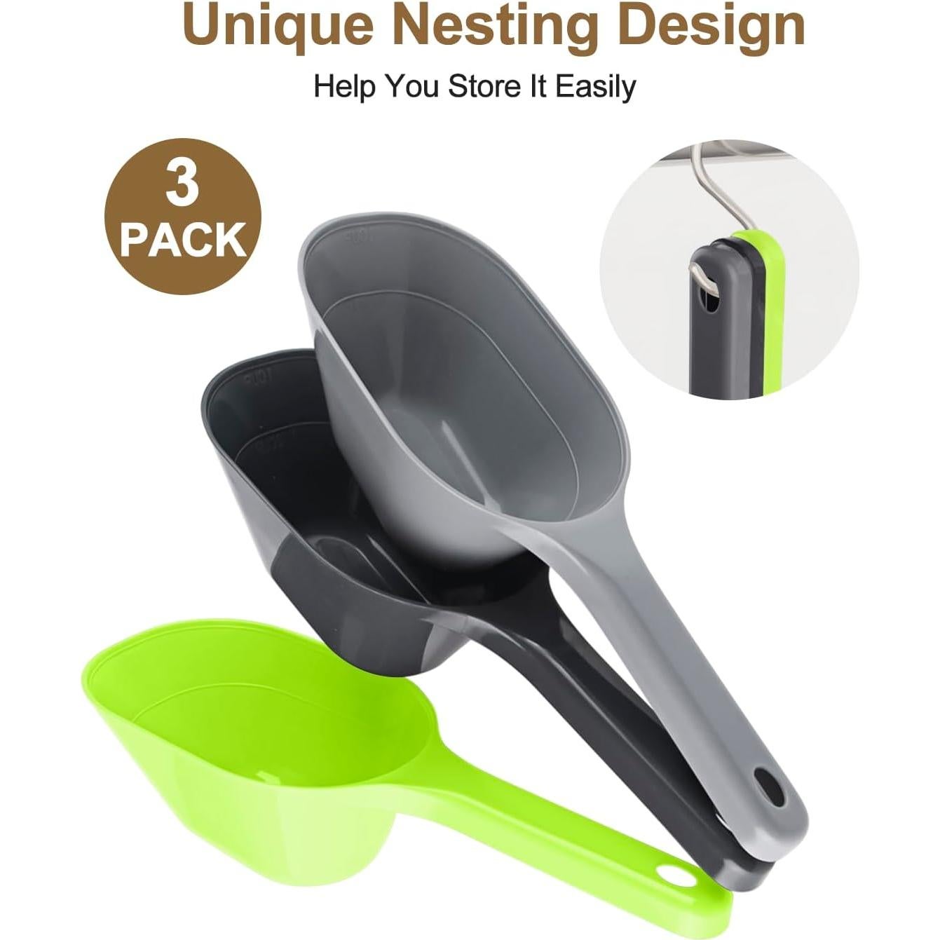 Conjunto de cucharas para comida de perro ANVS 3 Pack 1 taza