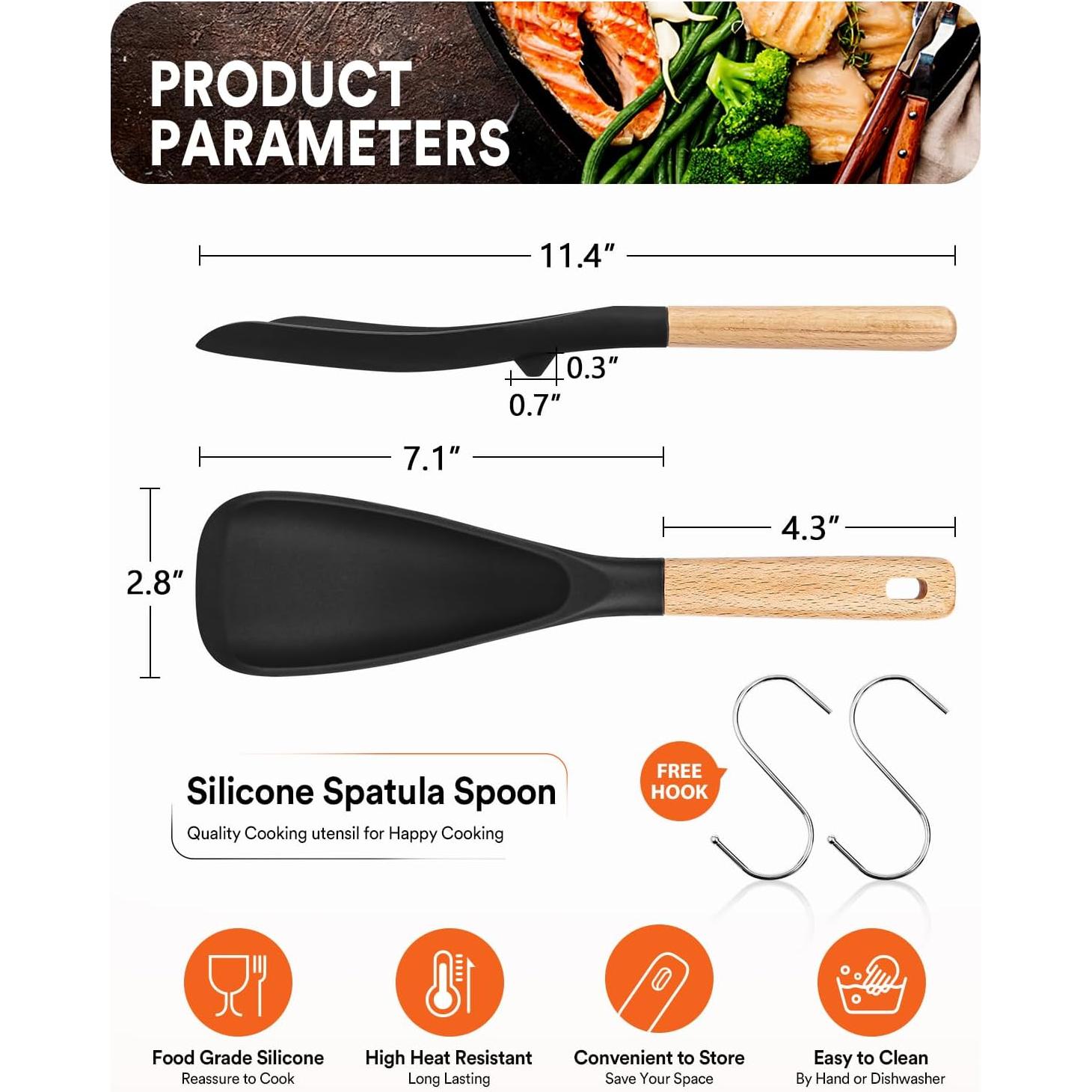 Cuchara de Cocina Silicona Badiano 29 cm Antiadherente