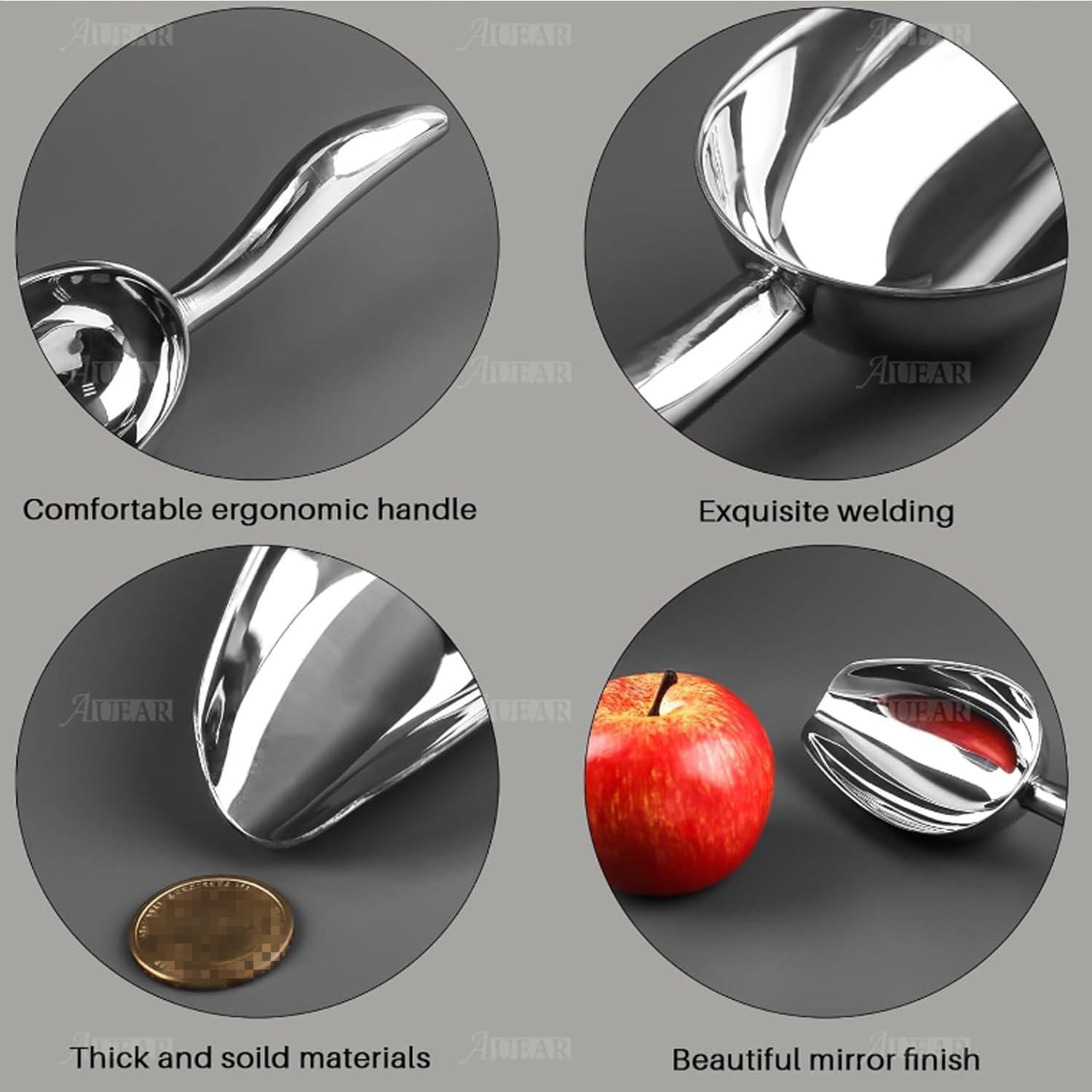 Cucharón de Metal AUEAR 6 Oz Acero Inoxidable para Hielo