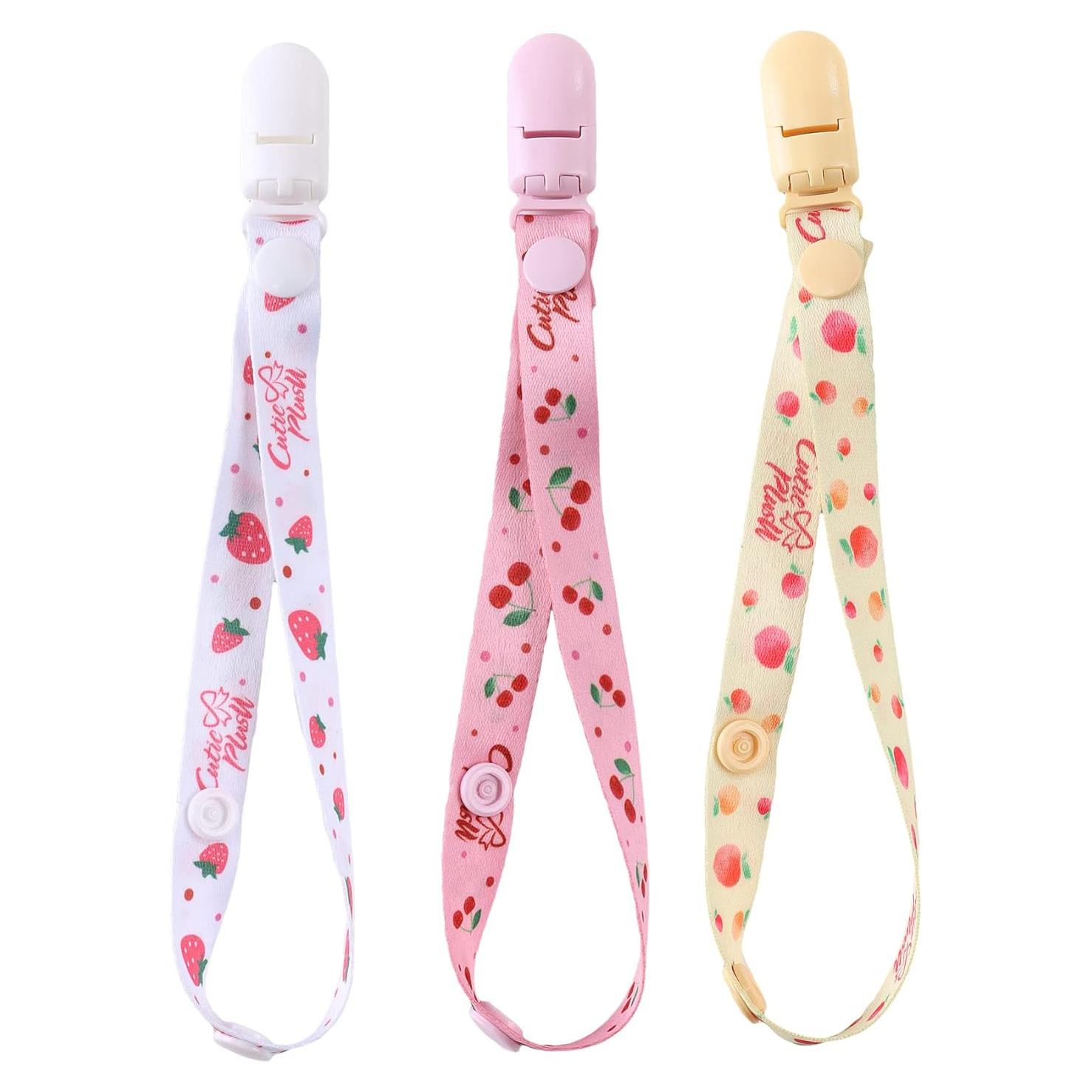 Clip de Chupete CutiePlusU Fiesta de Frutas - Paquete de 3