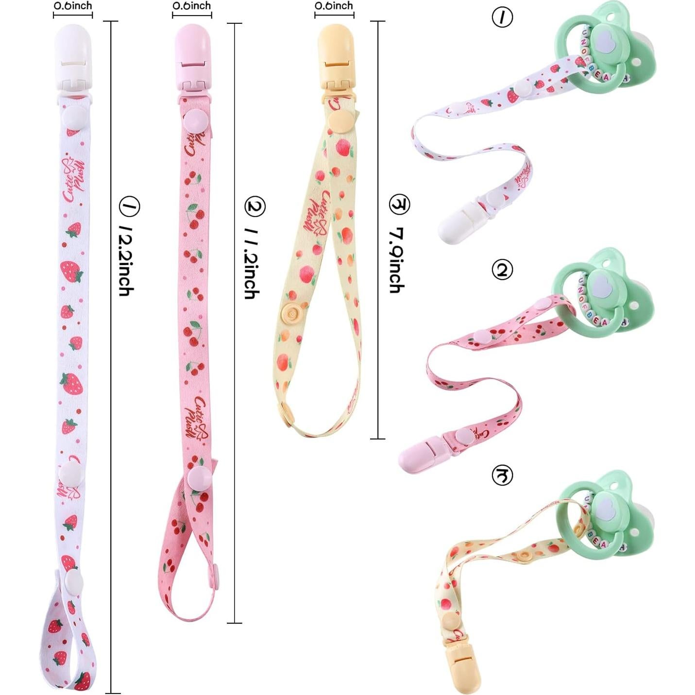 Clip de Chupete CutiePlusU Fiesta de Frutas - Paquete de 3