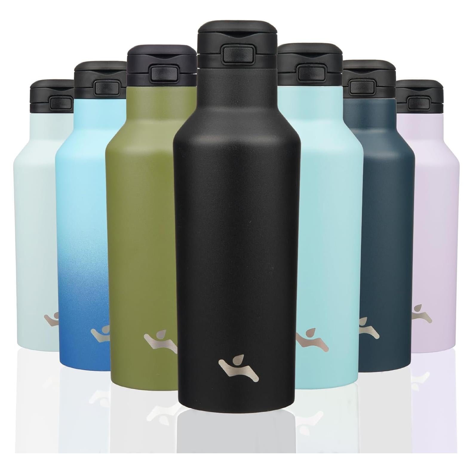 Botella de Agua Aislada Konokyo 0.5L Doble Pared Acero Inoxidable Negro