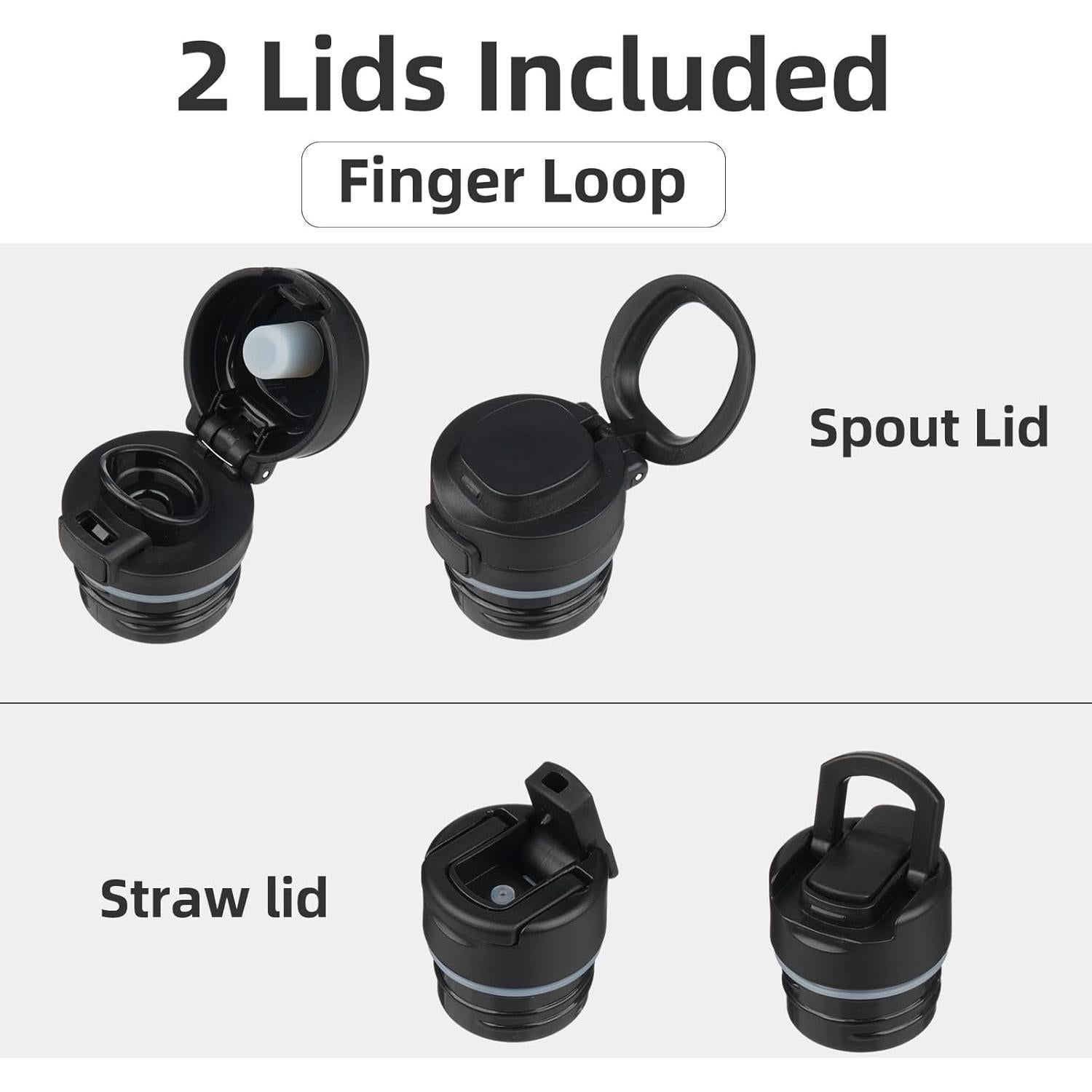 Botella de Agua Aislada Konokyo 0.5L Doble Pared Acero Inoxidable Negro