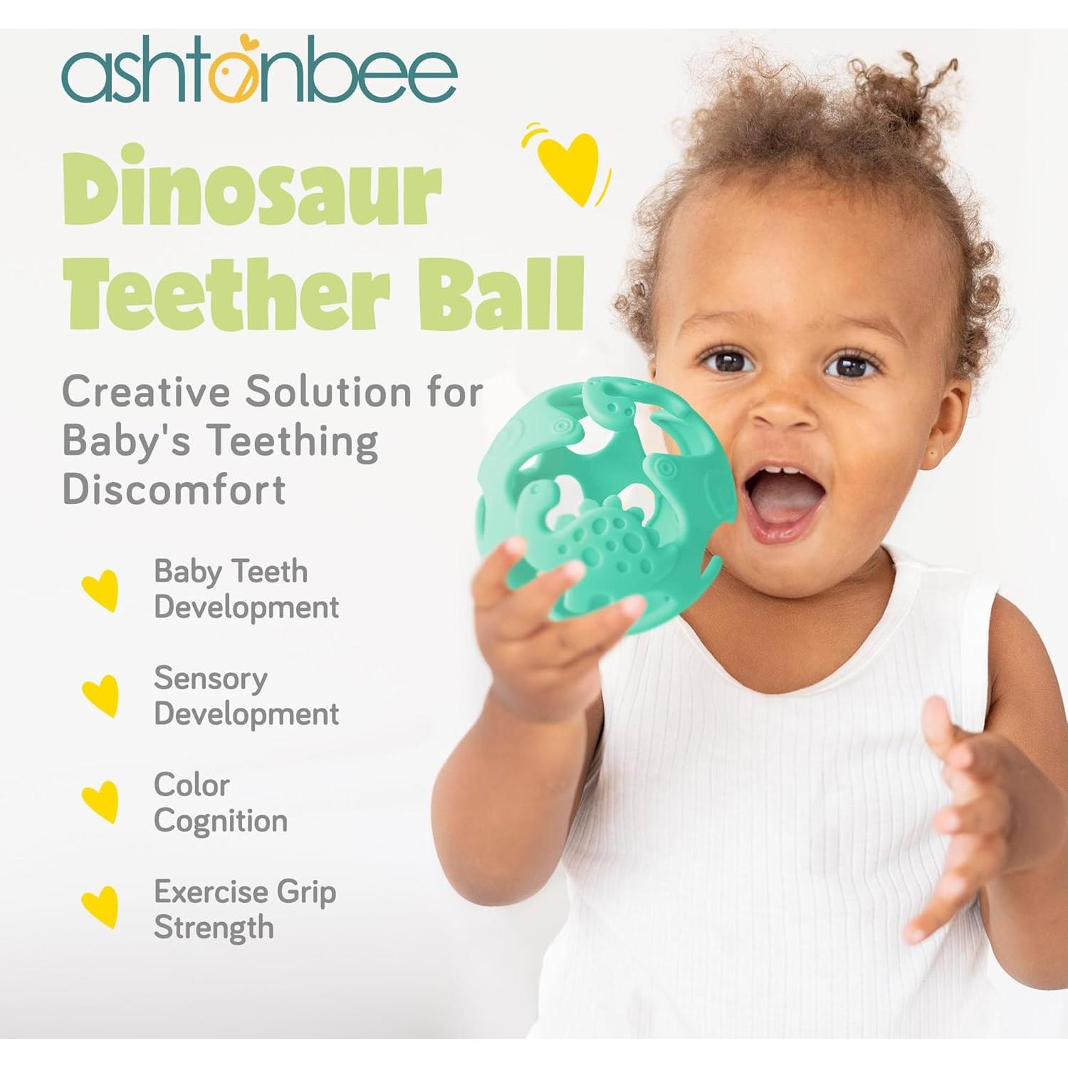 Juguetes de Dentición Dinosaurio Ashtonbee Silicona BPA Libre