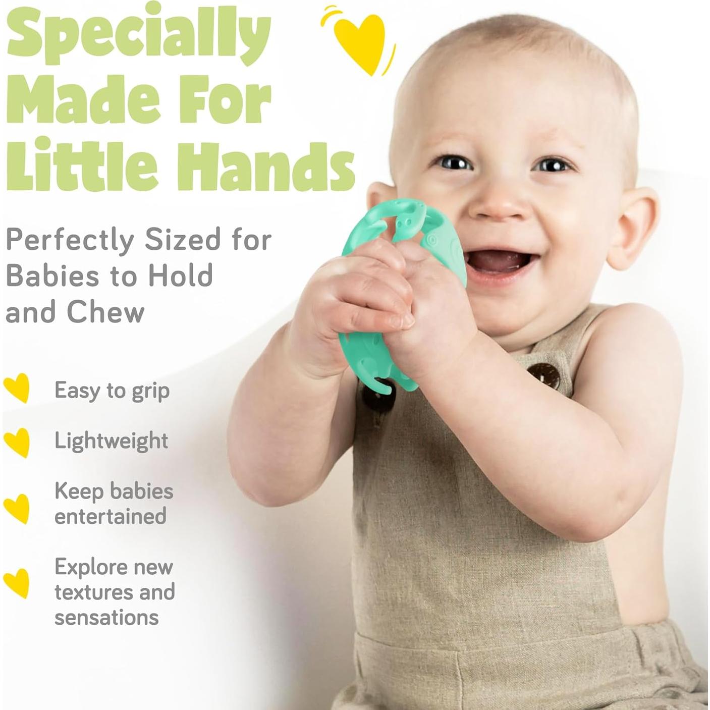 Juguetes de Dentición Dinosaurio Ashtonbee Silicona BPA Libre