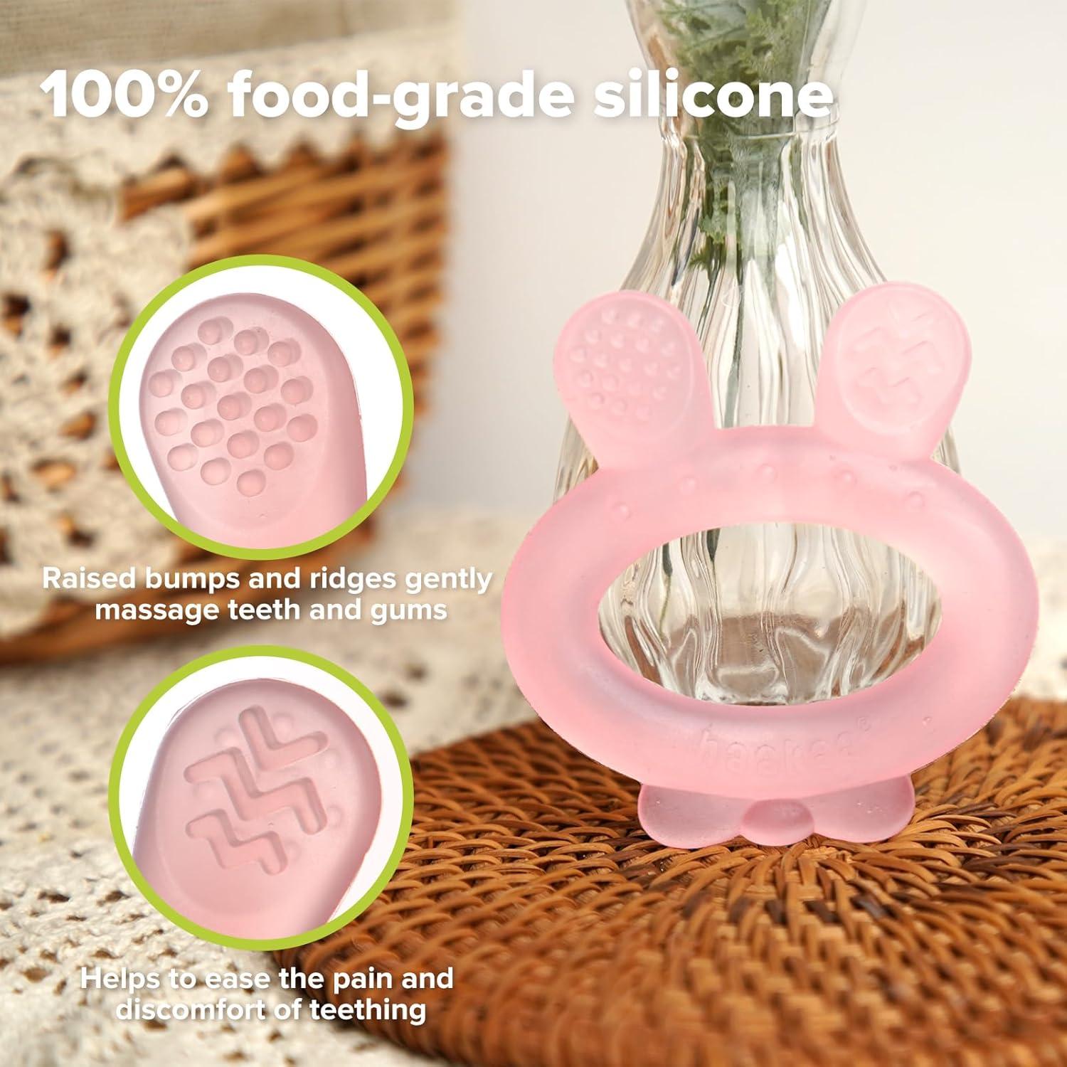 Chupete de Silicona Haakaa para Bebés 3-6 Meses Rosa