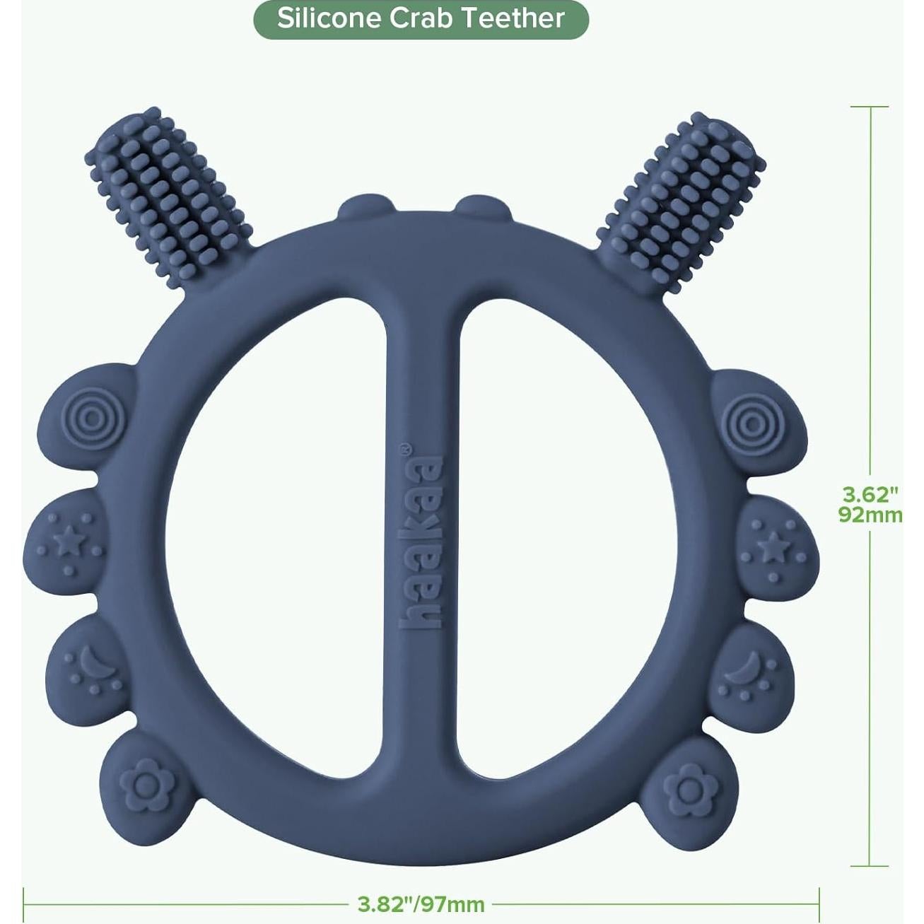 Chupete de Silicona Haakaa Cangrejo Azul para Dentición