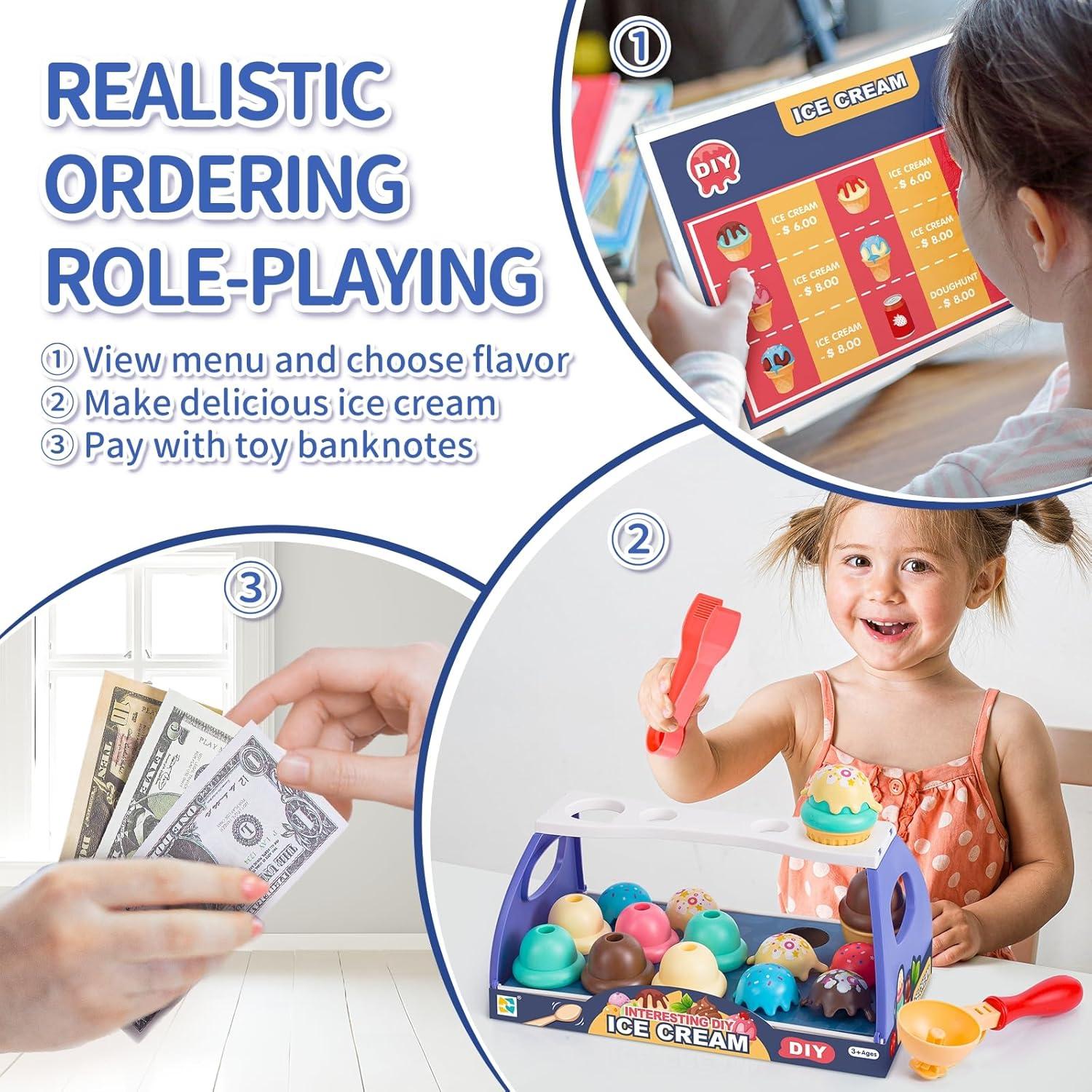 Juego de Juguete de Helado GKKBSJ 41 Piezas para Niños