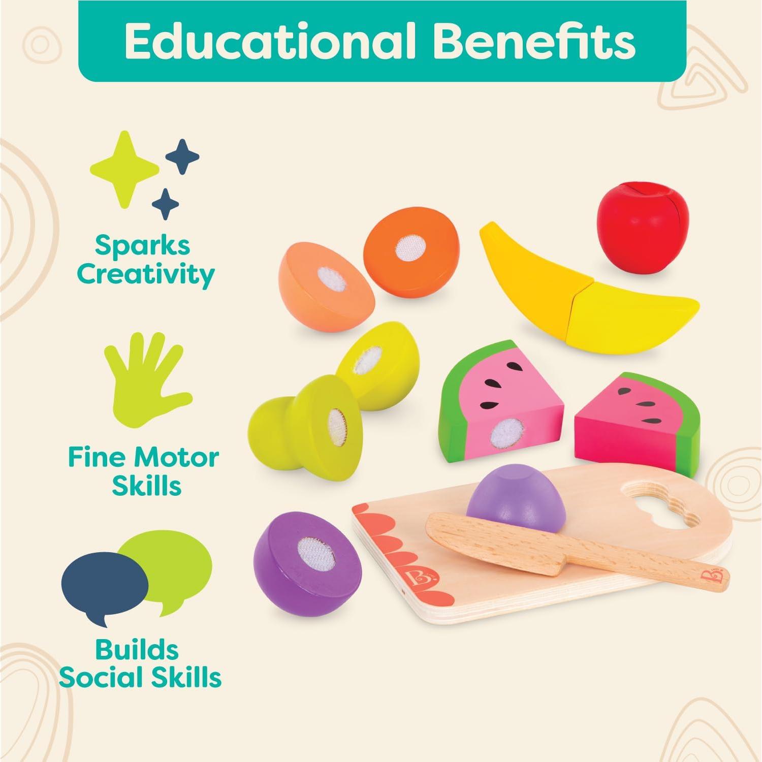 Juego de Comida de Madera B. toys Chop n' Play Frutas 6 Piezas