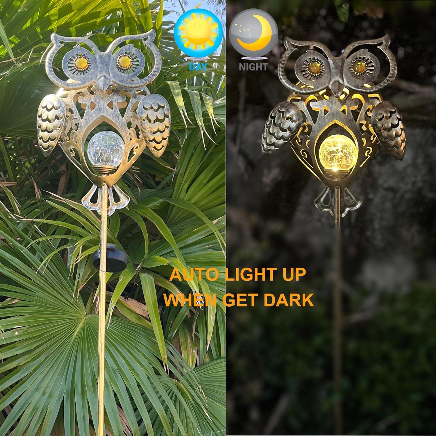 Estaca de Luz Solar Búho ARTCOS Impermeable 102.87 cm