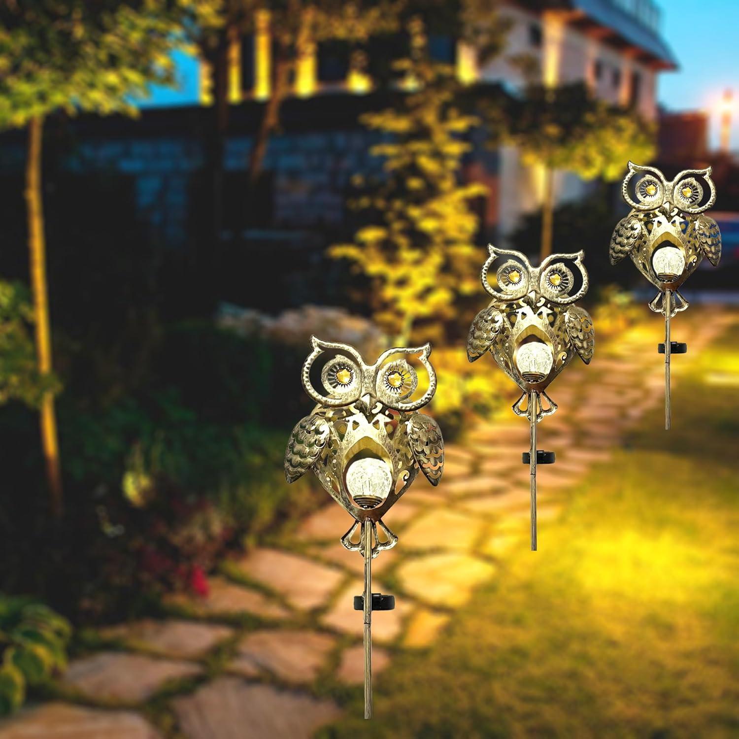 Estaca de Luz Solar Búho ARTCOS Impermeable 102.87 cm