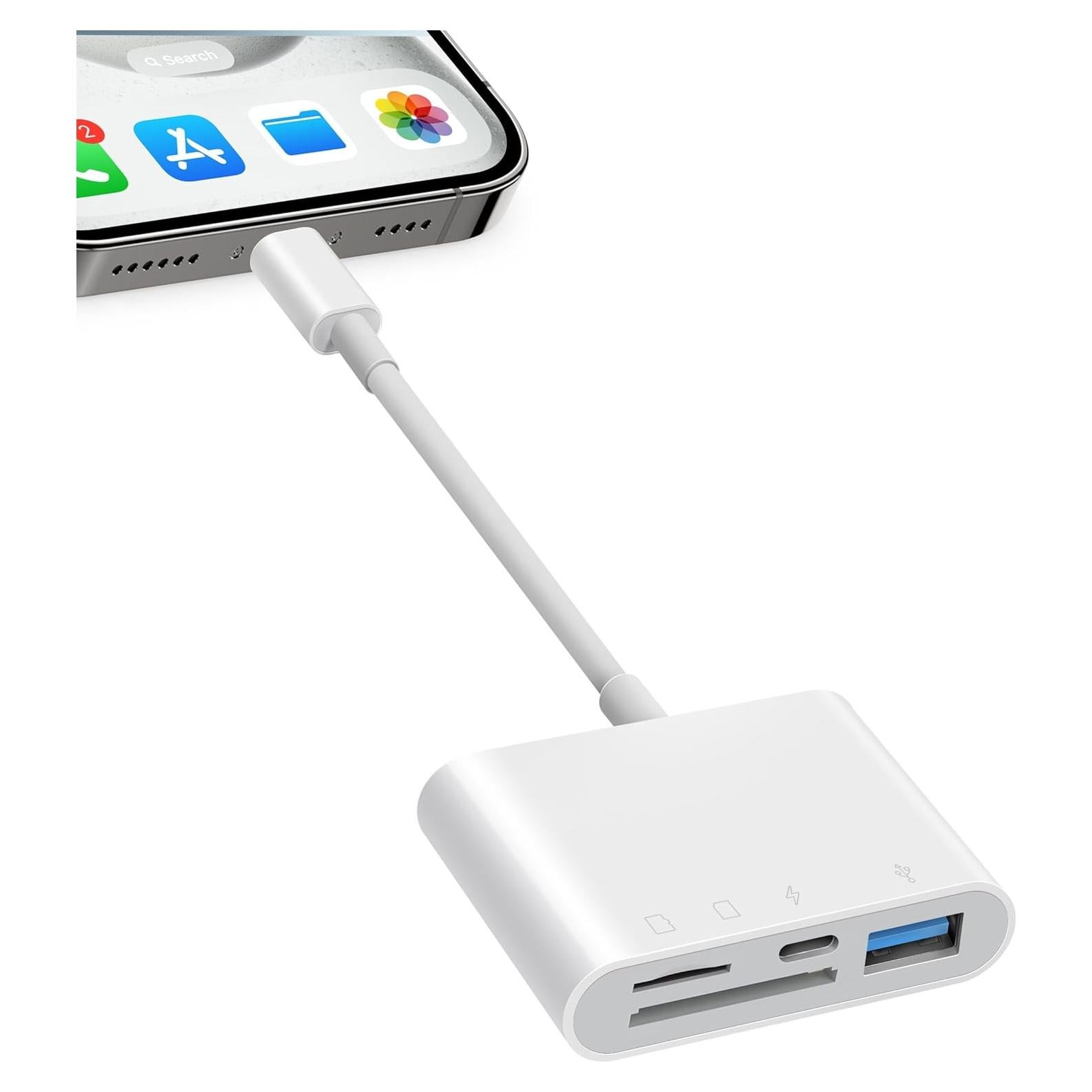 Lector de Tarjetas SD Fubiaofei 4 en 1 para iPhone/iPad