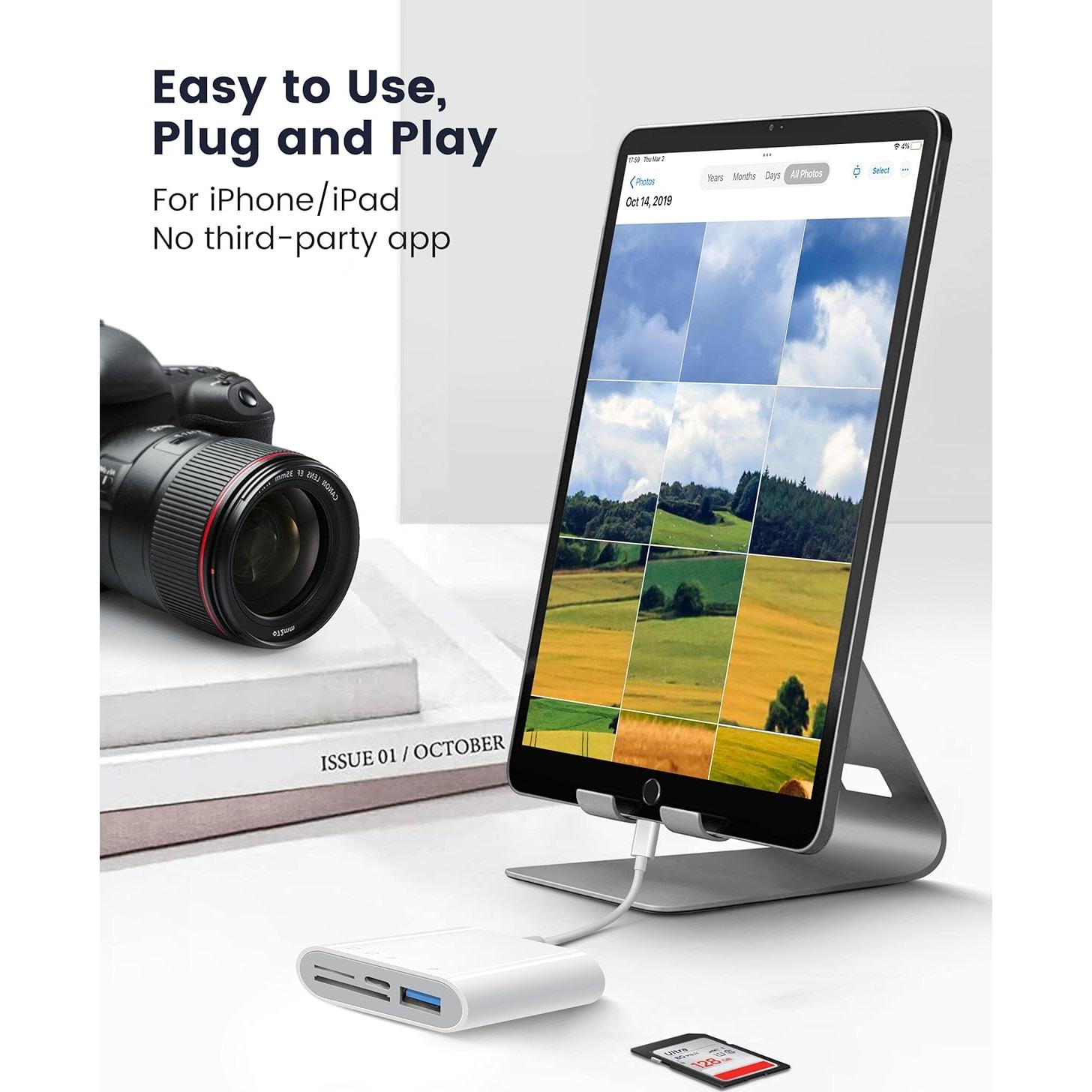 Lector de Tarjetas SD Fubiaofei 4 en 1 para iPhone/iPad