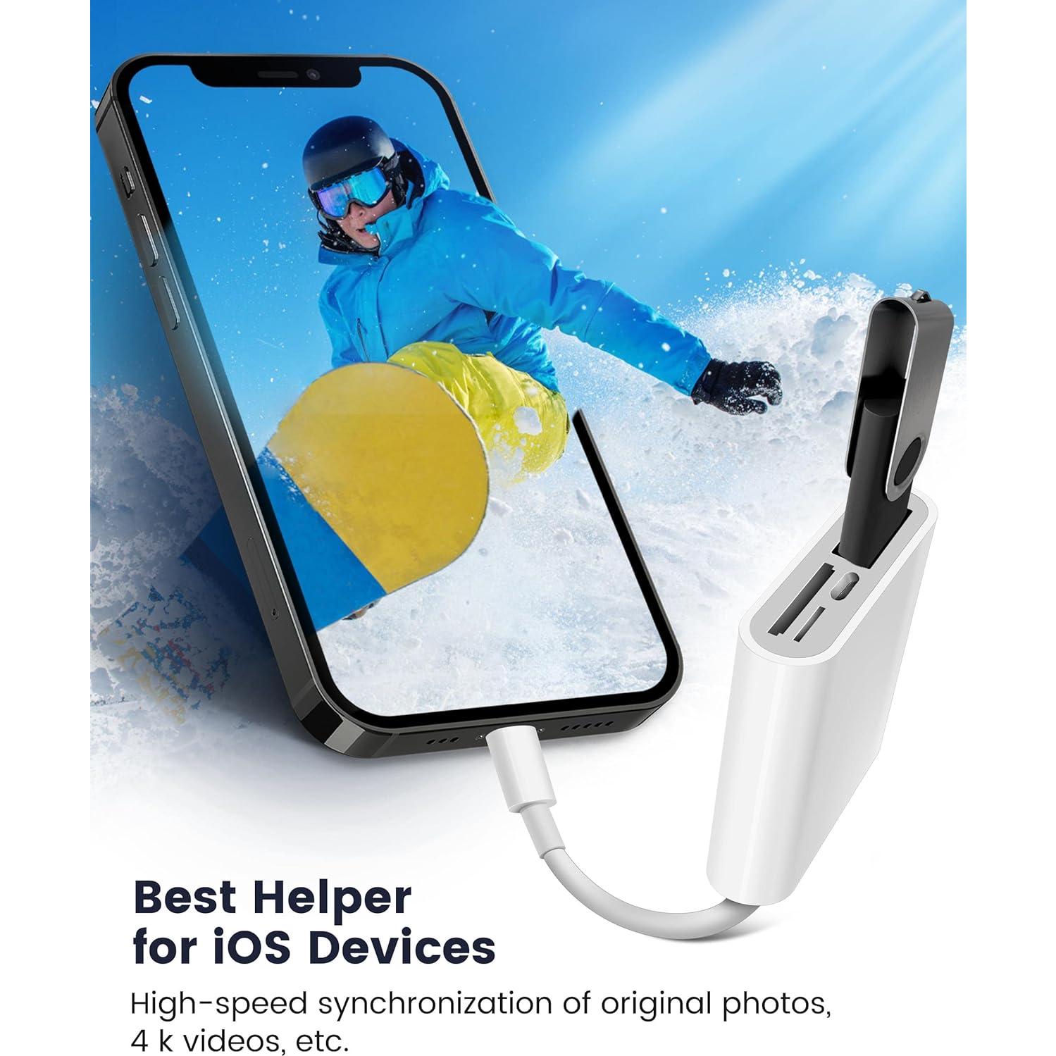 Lector de Tarjetas SD Fubiaofei 4 en 1 para iPhone/iPad