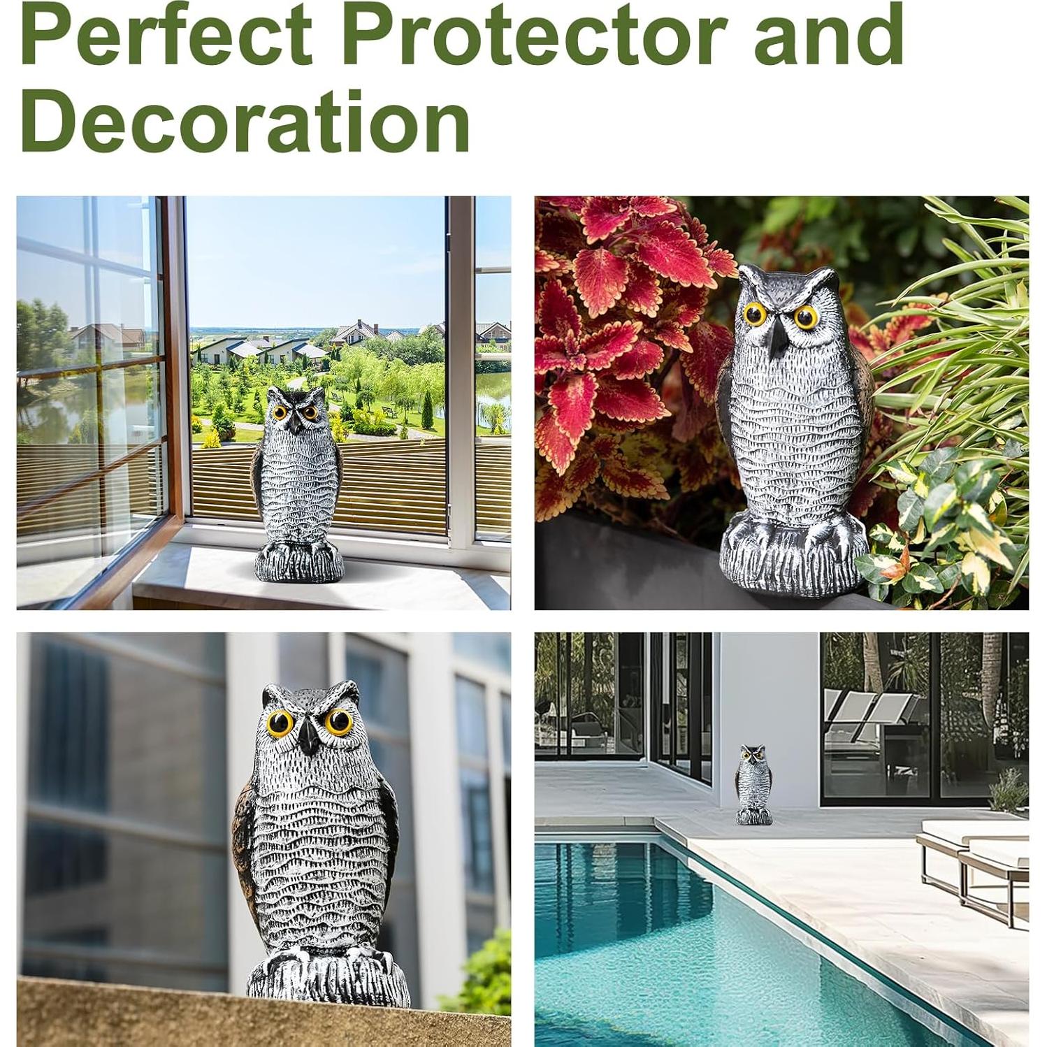 Dispositivo Ahuyentador de Aves OFFO Búho Plástico 21 cm Marrón Blanco