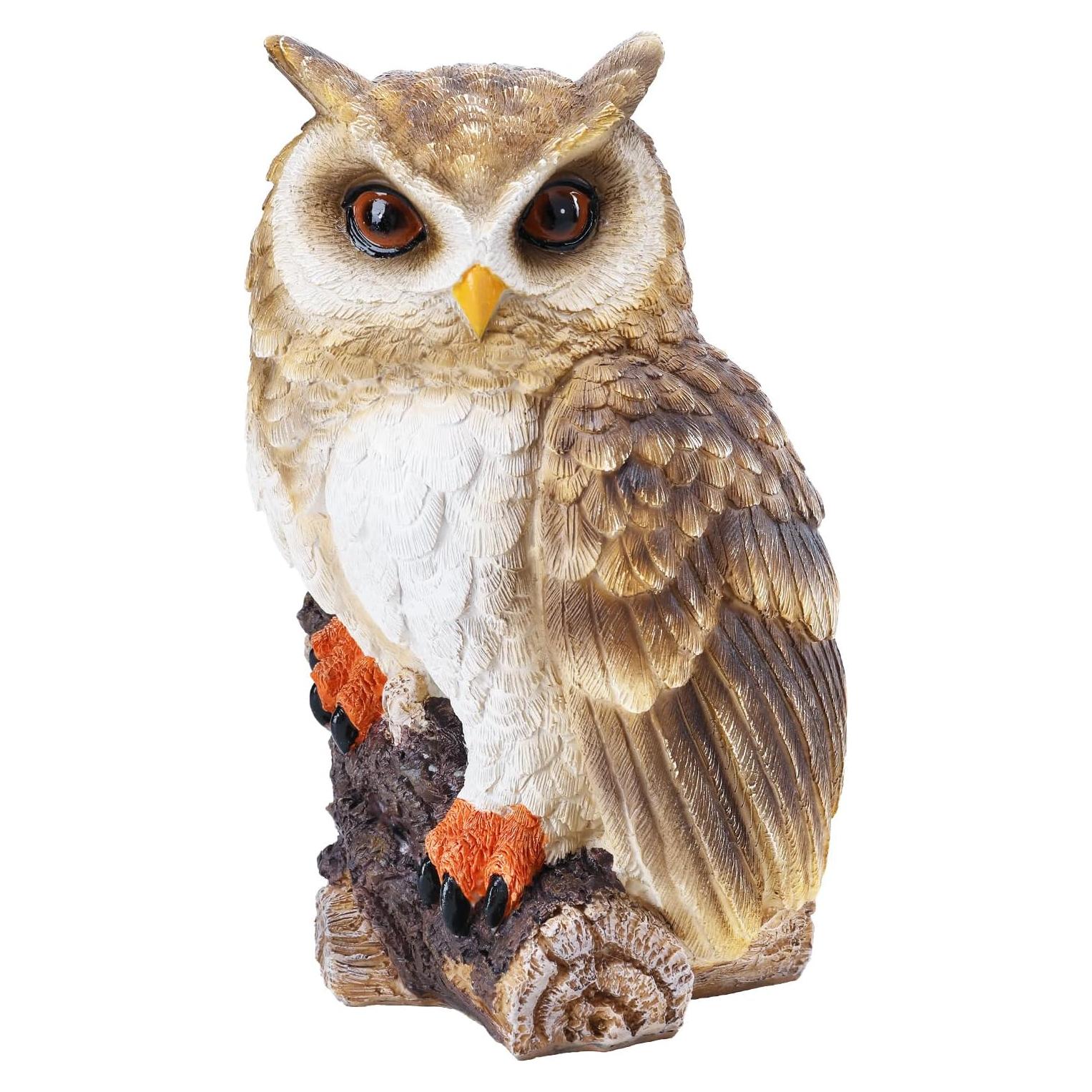 Estatua de Búho de Resina Ovewios para Jardín 22cm