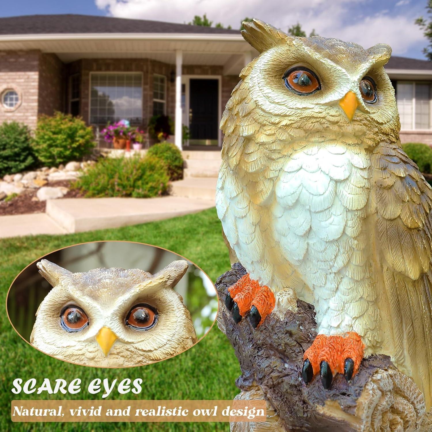 Estatua de Búho de Resina Ovewios para Jardín 22cm