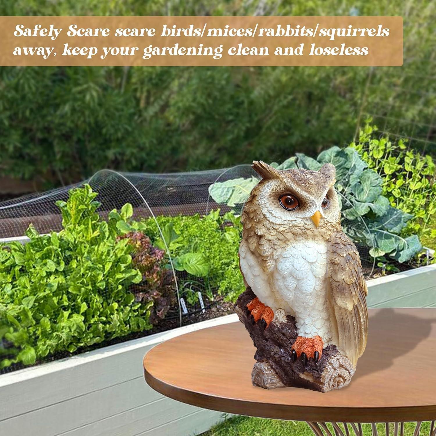 Estatua de Búho de Resina Ovewios para Jardín 22cm