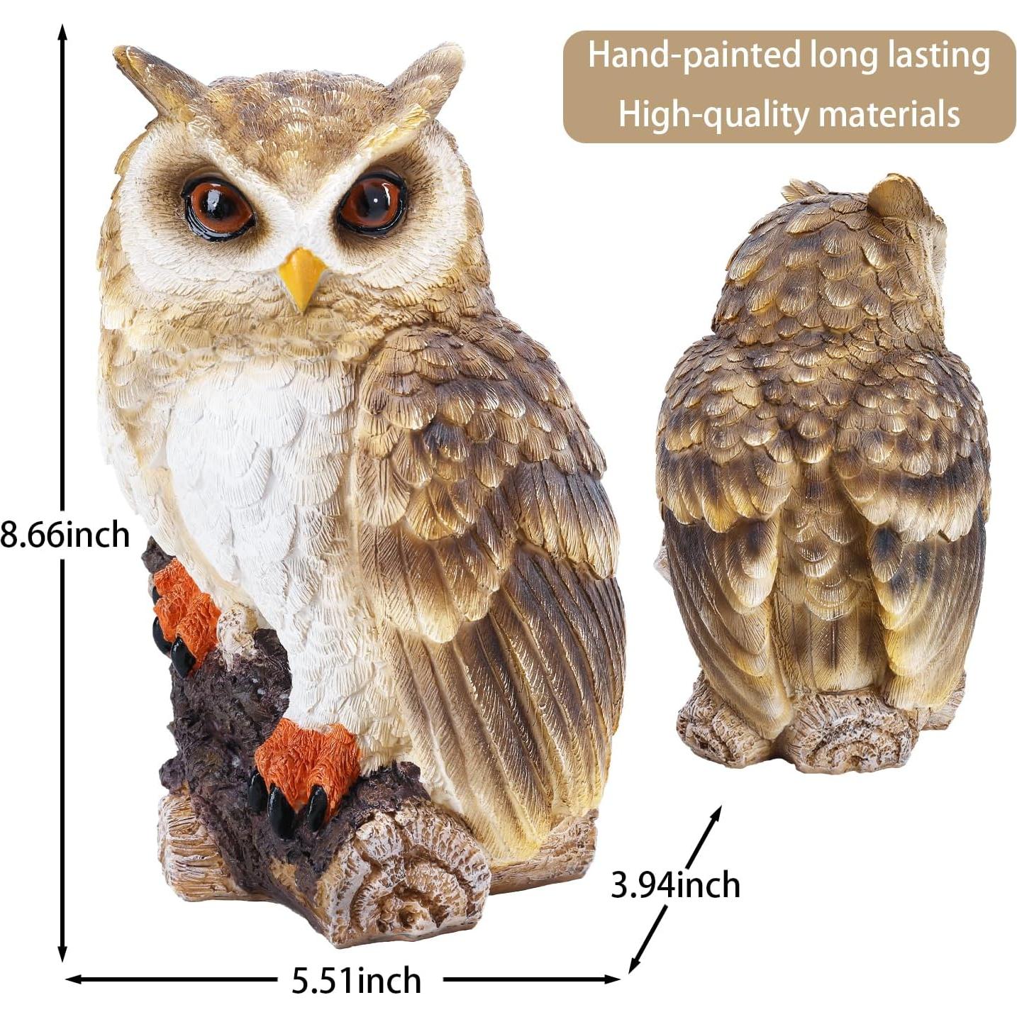 Estatua de Búho de Resina Ovewios para Jardín 22cm