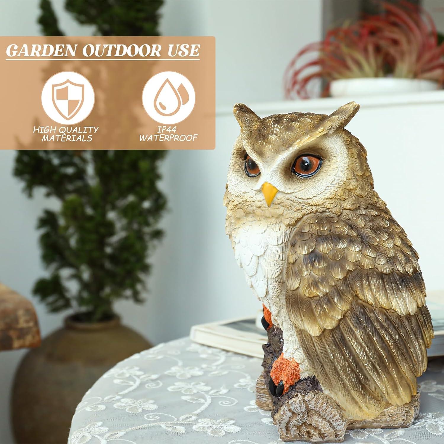 Estatua de Búho de Resina Ovewios para Jardín 22cm