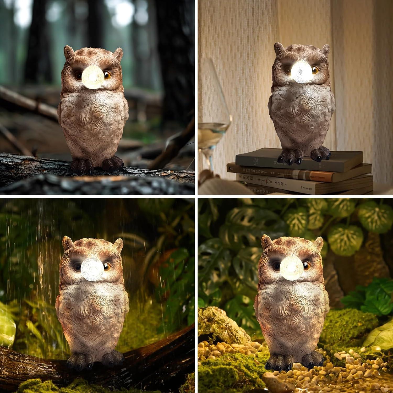 Estatua de Jardín Solar Búho Genérico 20x14x11 cm Decoración