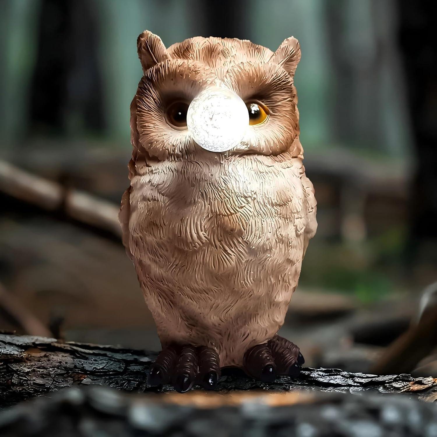 Estatua de Jardín Solar Búho Genérico 20x14x11 cm Decoración