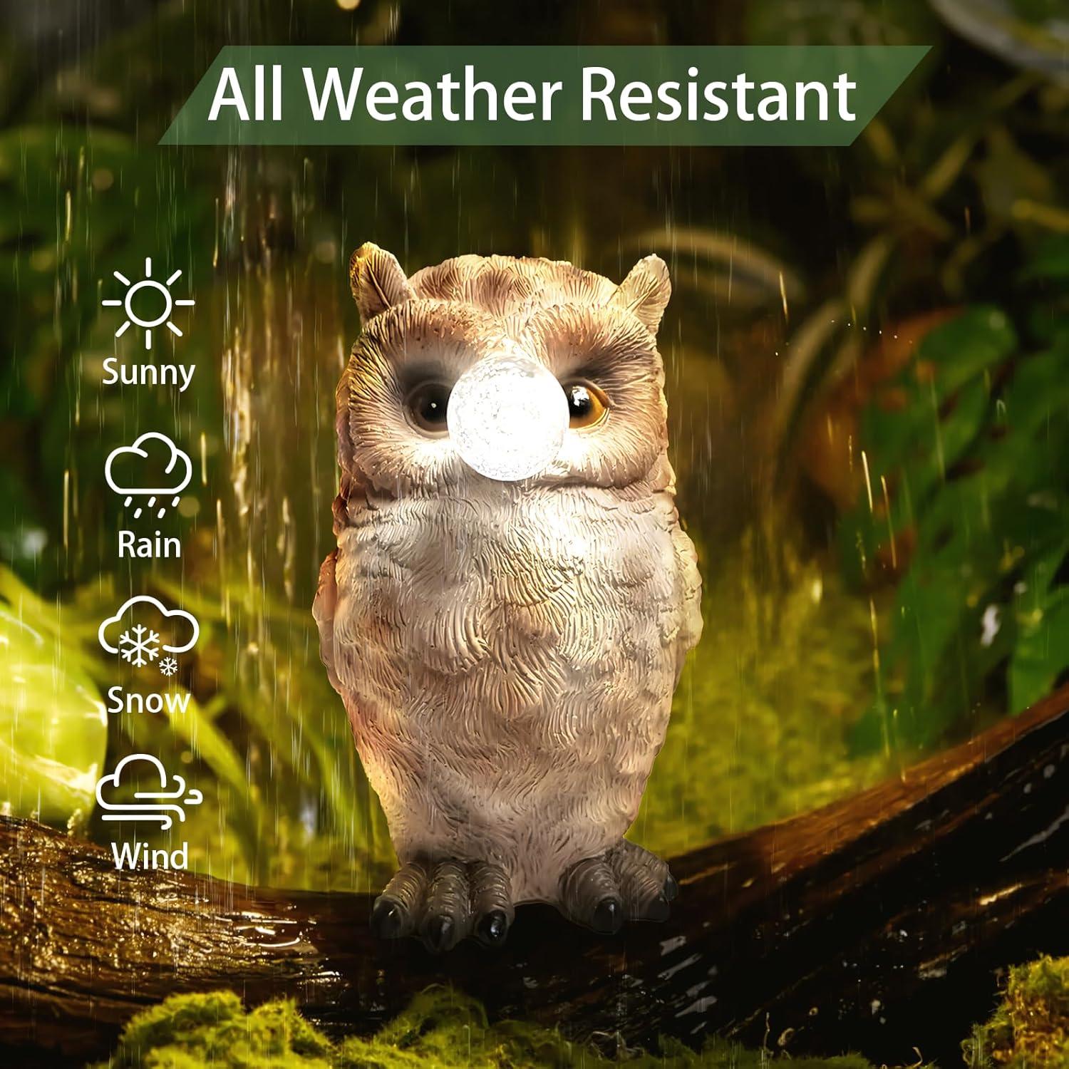 Estatua de Jardín Solar Búho Genérico 20x14x11 cm Decoración
