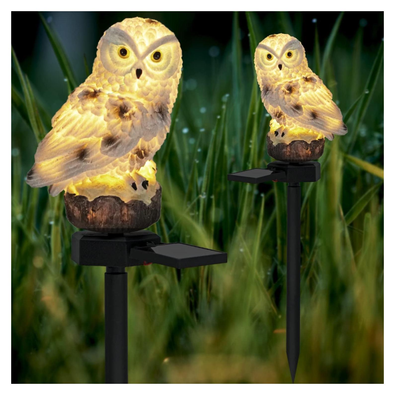 Luces LED Solares Decorativas Búho HENGYOU - 2 Piezas