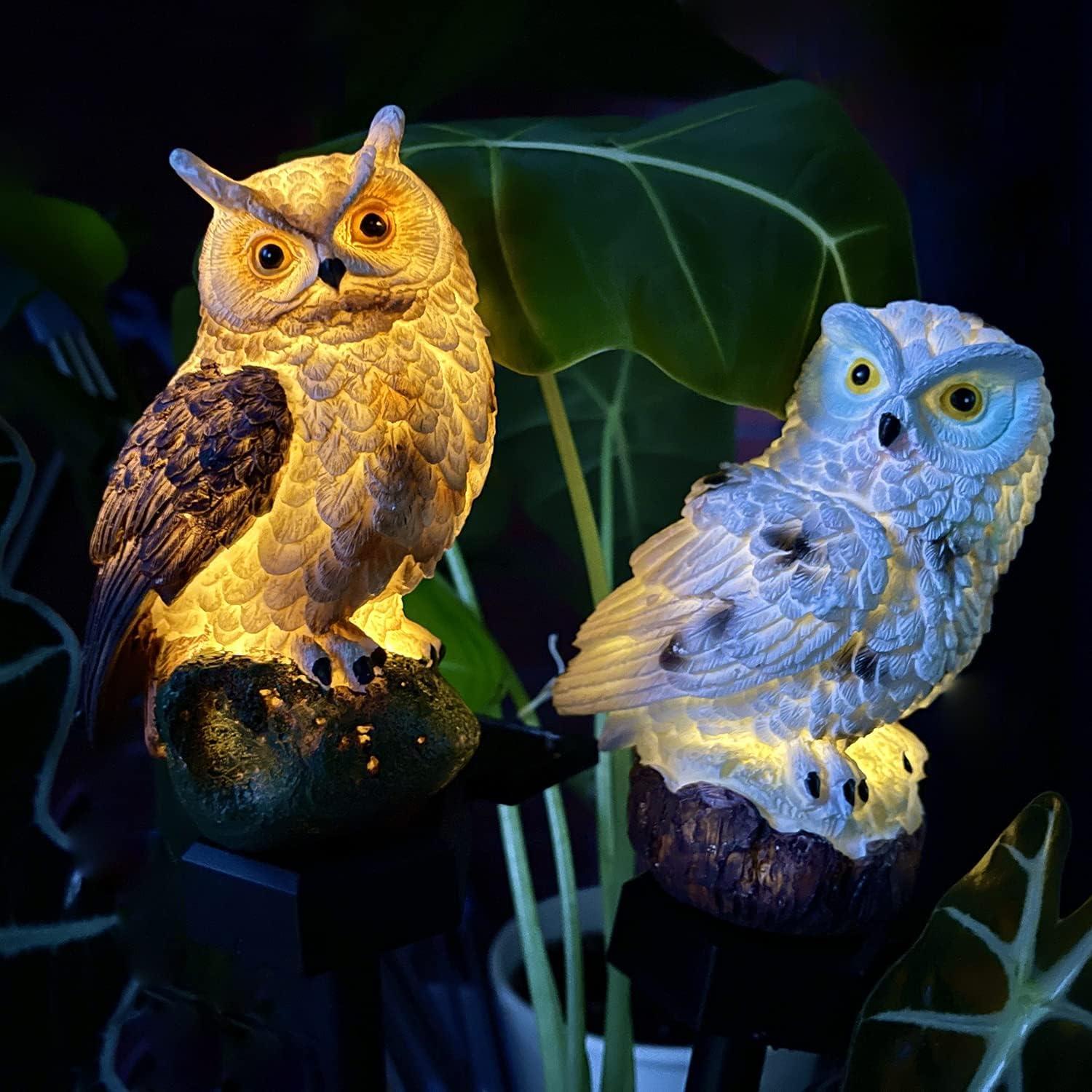 Luces LED Solares Decorativas Búho HENGYOU - 2 Piezas