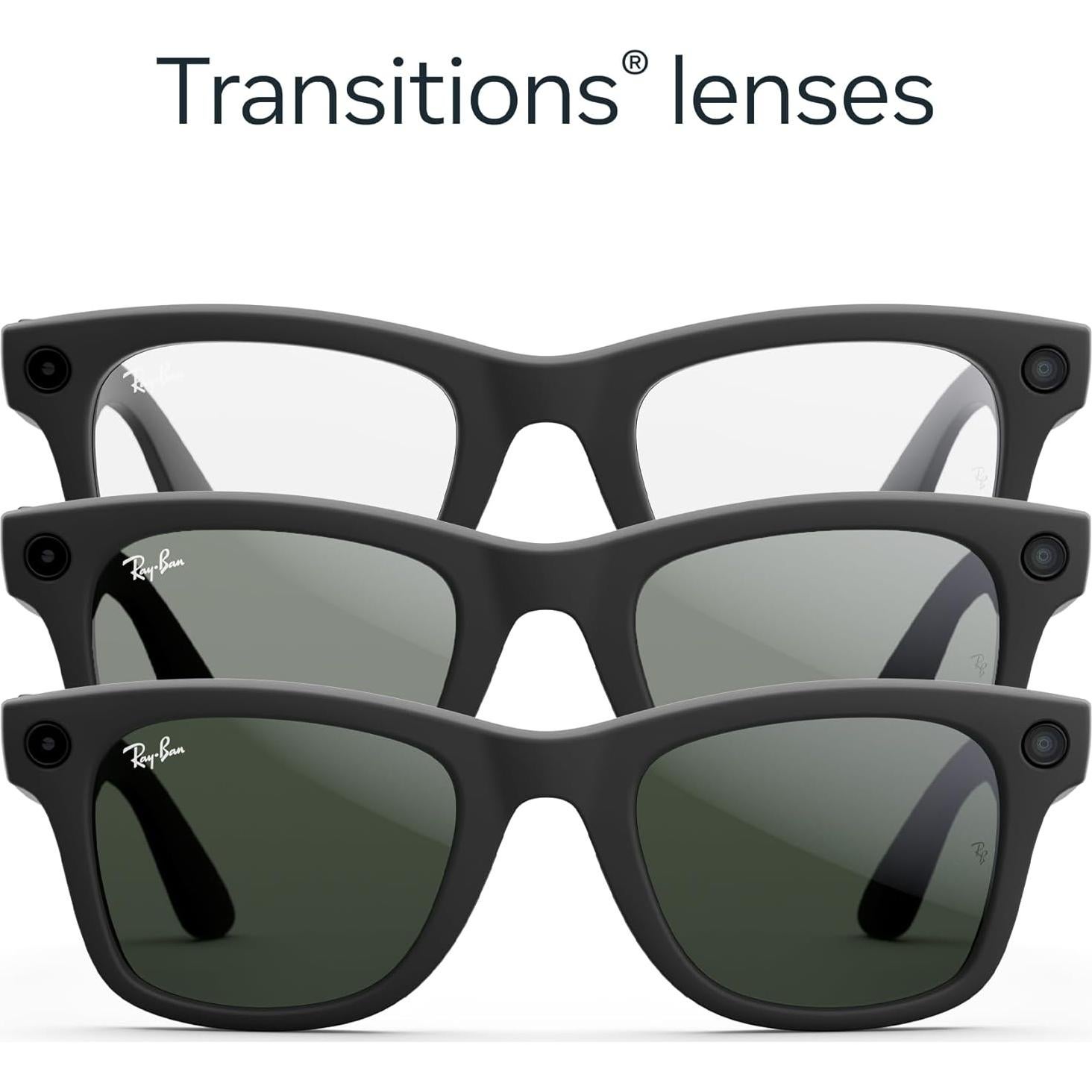 Gafas inteligentes Meta Ray-Ban Wayfarer, Negro Mate, Grande