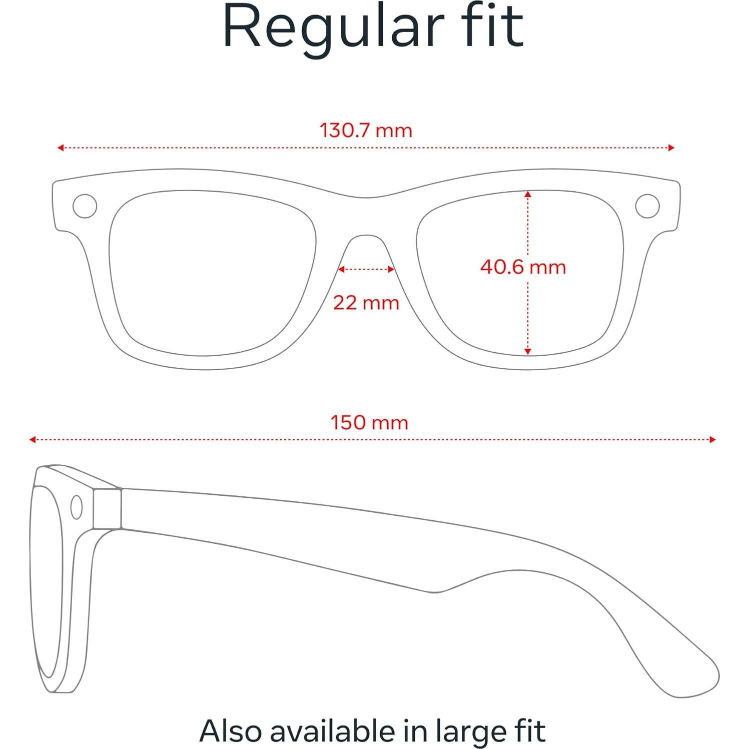 Gafas inteligentes Meta Ray-Ban Wayfarer, Negro Mate, Grande