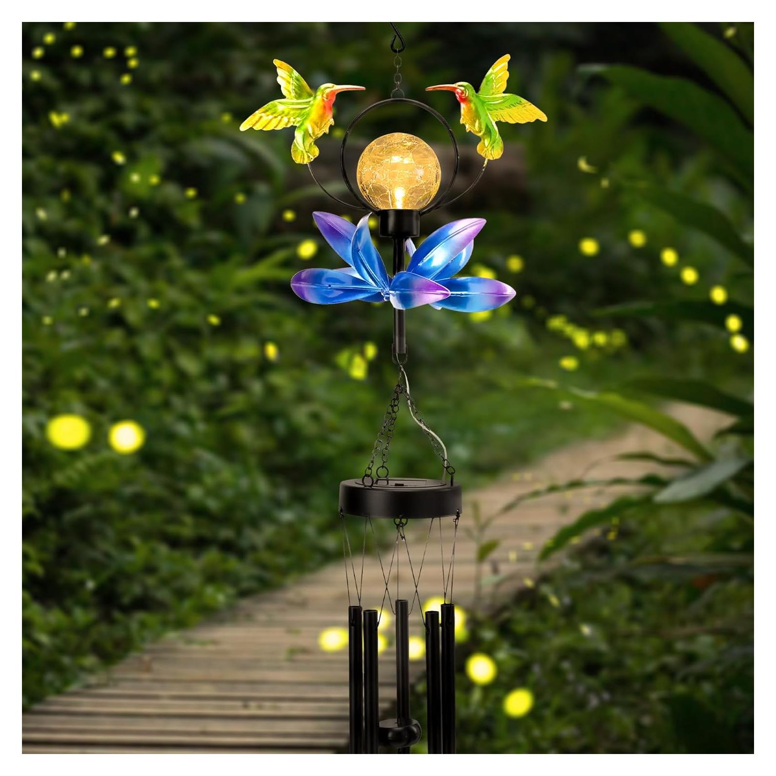 Campanas de Viento Solares Taman Colibrí 89 cm para Jardín