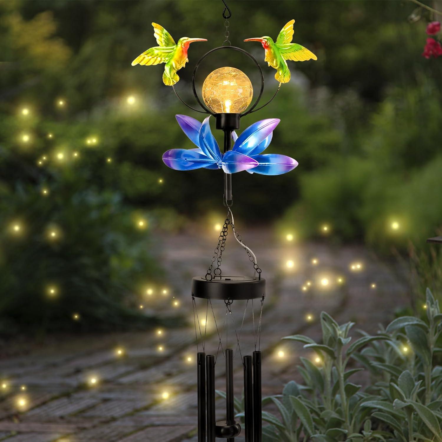 Campanas de Viento Solares Taman Colibrí 89 cm para Jardín