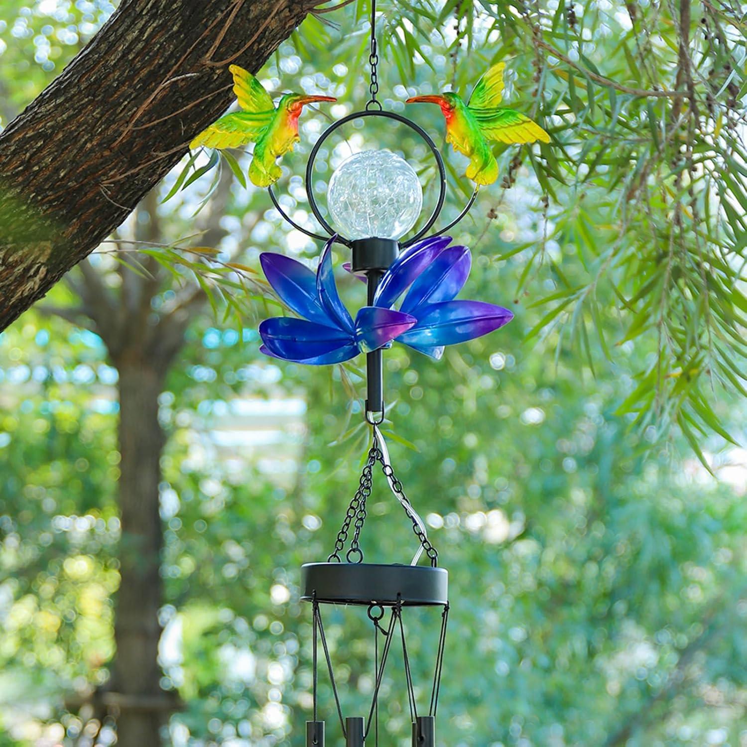 Campanas de Viento Solares Taman Colibrí 89 cm para Jardín