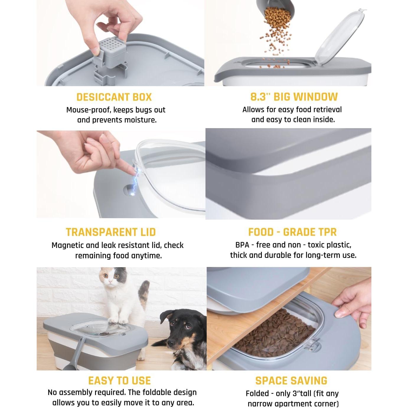 Contenedor de Comida para Perros HOYTAMDAR 5.9 kg Plegable