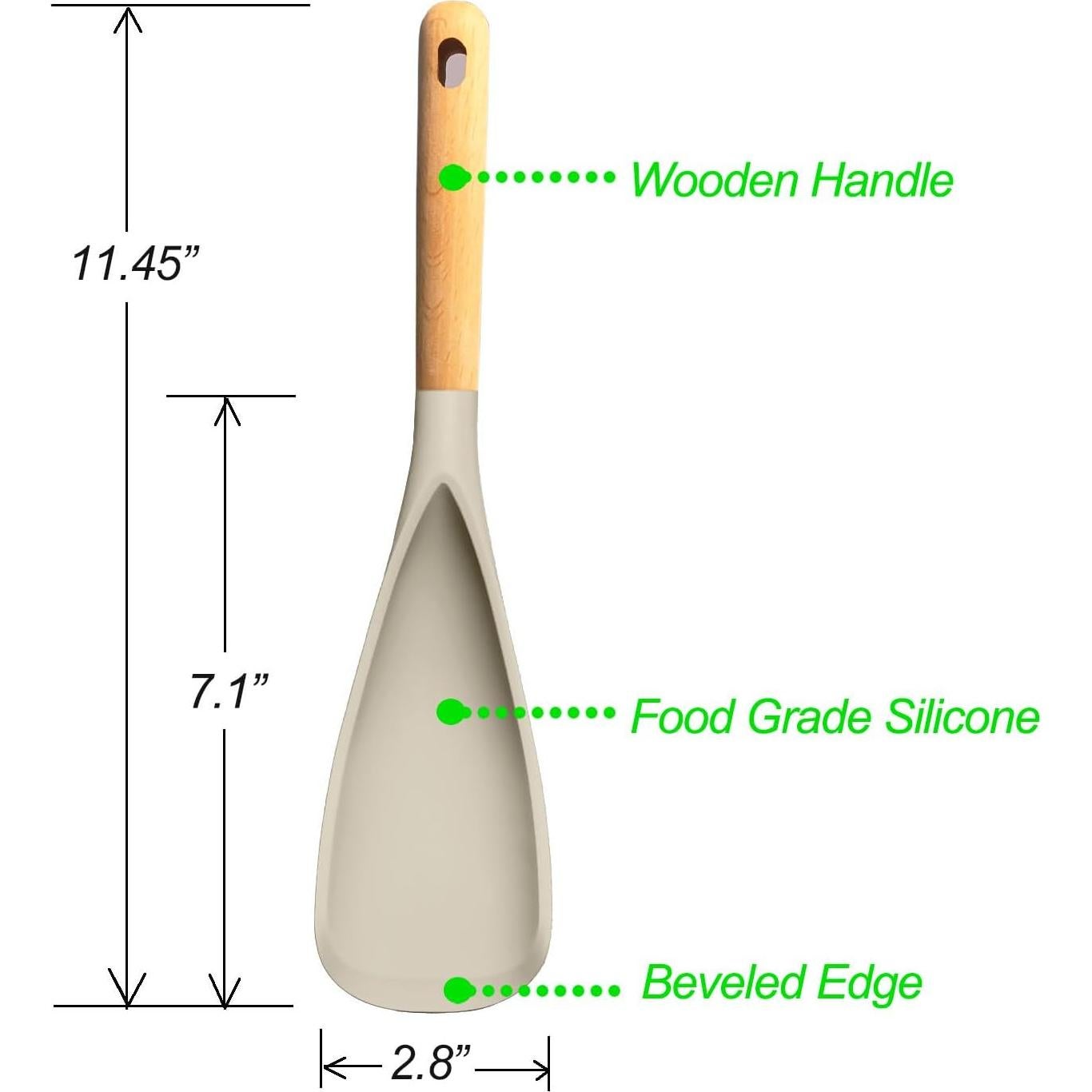 Cuchara de Cocina VOVOLY de Silicona 29 cm - 2 Paquetes Caqui