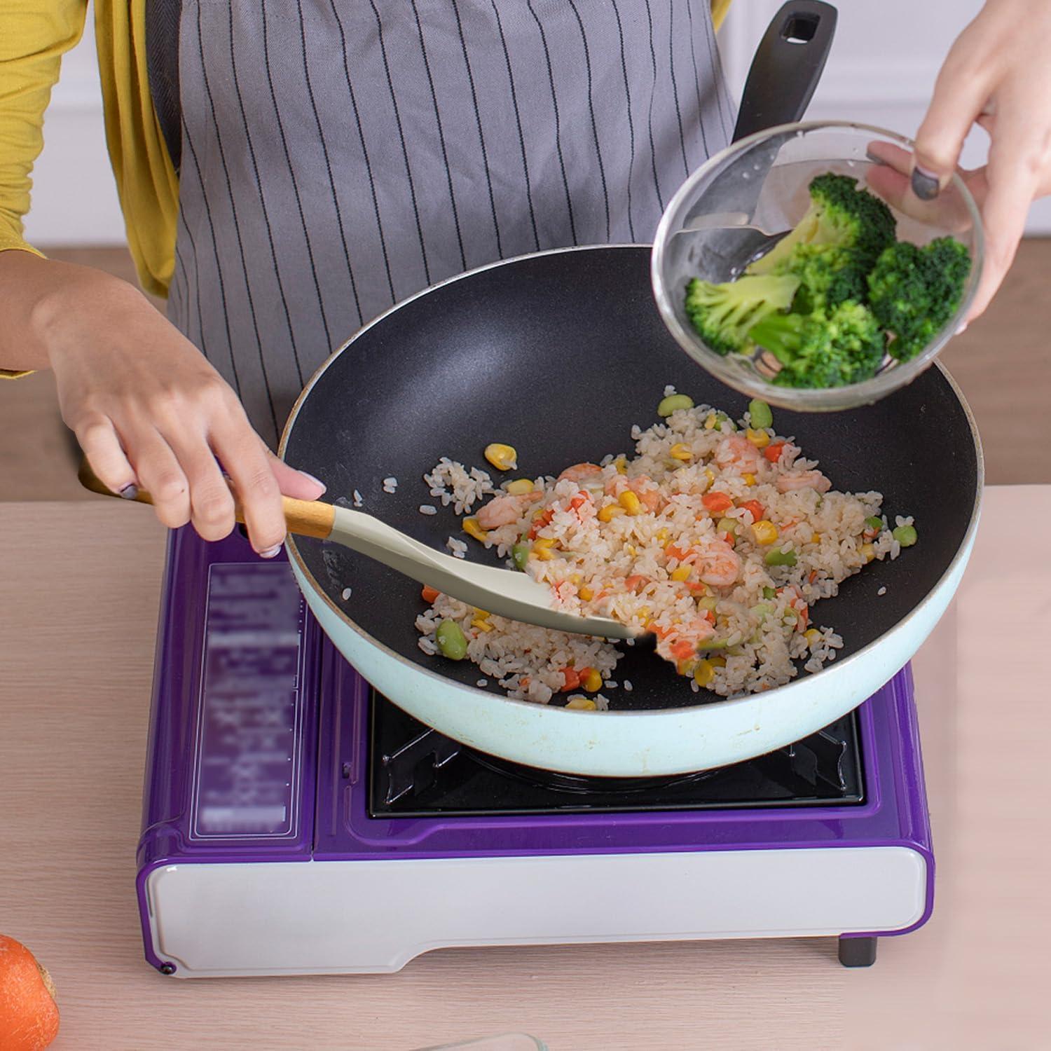 Cuchara de Cocina VOVOLY de Silicona 29 cm - 2 Paquetes Caqui