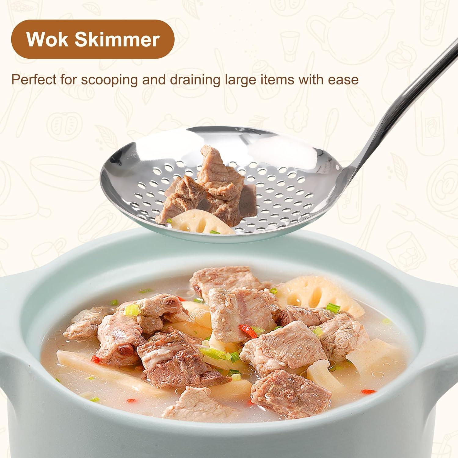 Juego de Utensilios de Cocina FJNATINH Acero Inoxidable 4 Piezas