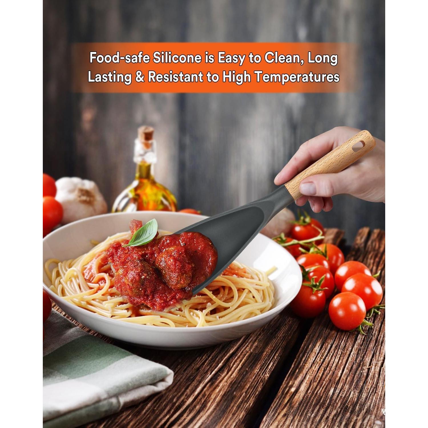 Cuchara de Cocina Badiano de Silicona Antiadherente Gris 29cm