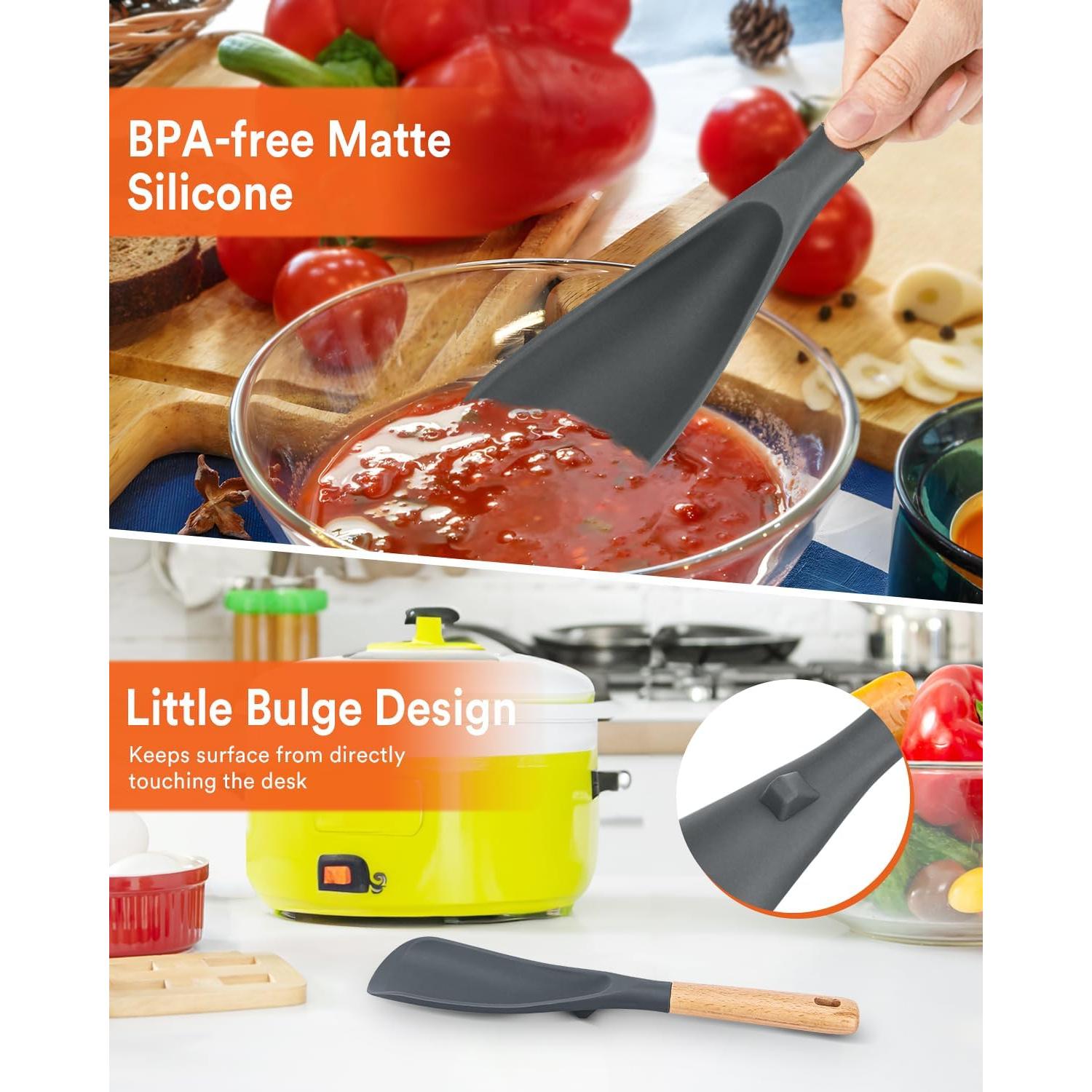 Cuchara de Cocina Badiano de Silicona Antiadherente Gris 29cm