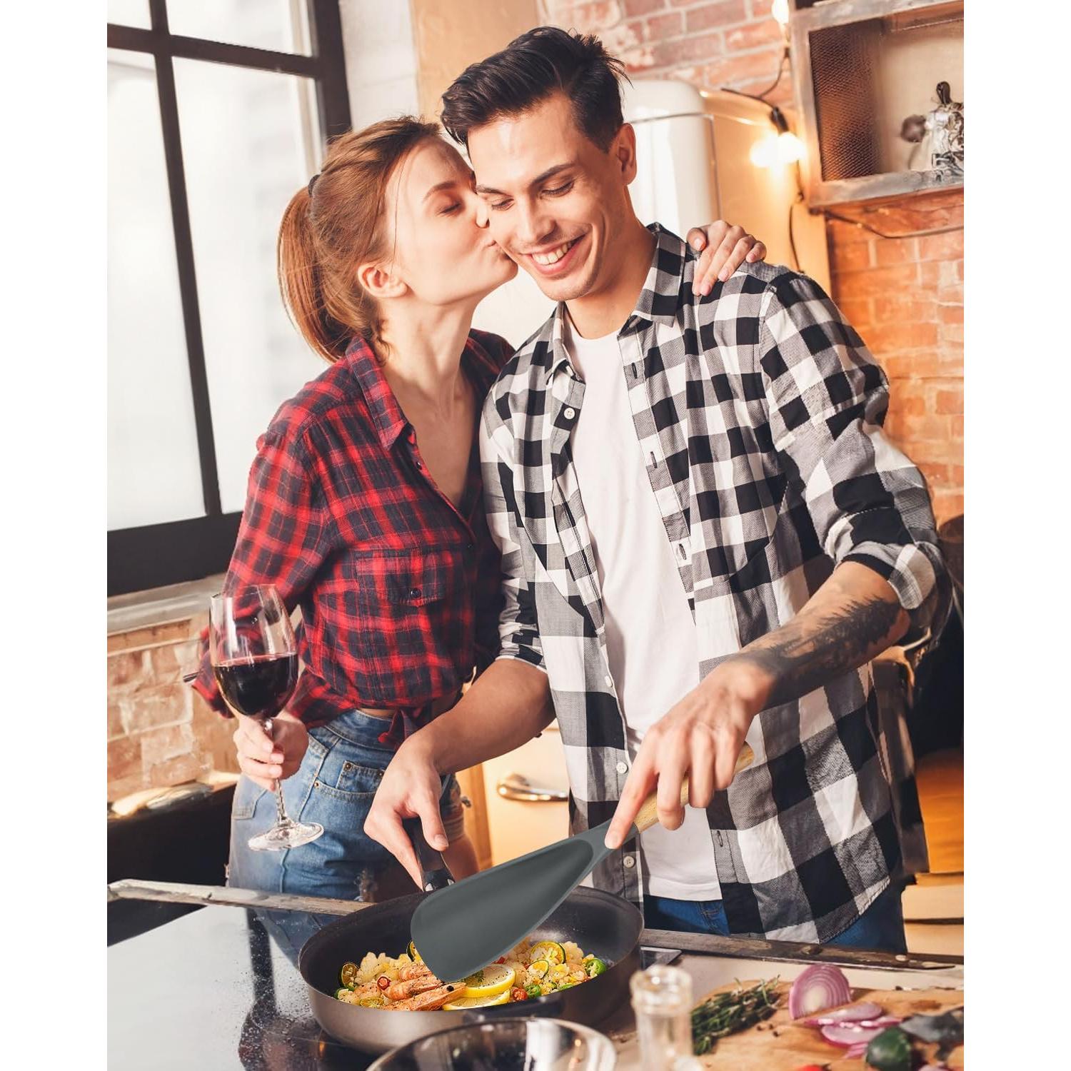 Cuchara de Cocina Badiano de Silicona Antiadherente Gris 29cm