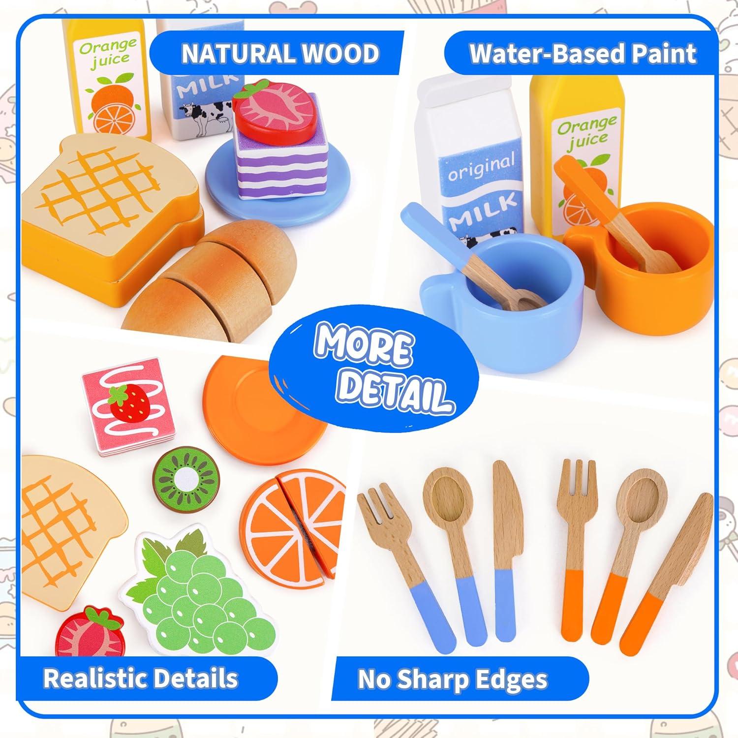 Juego de Picnic de Madera Melofaver para Niños 1-5 Años