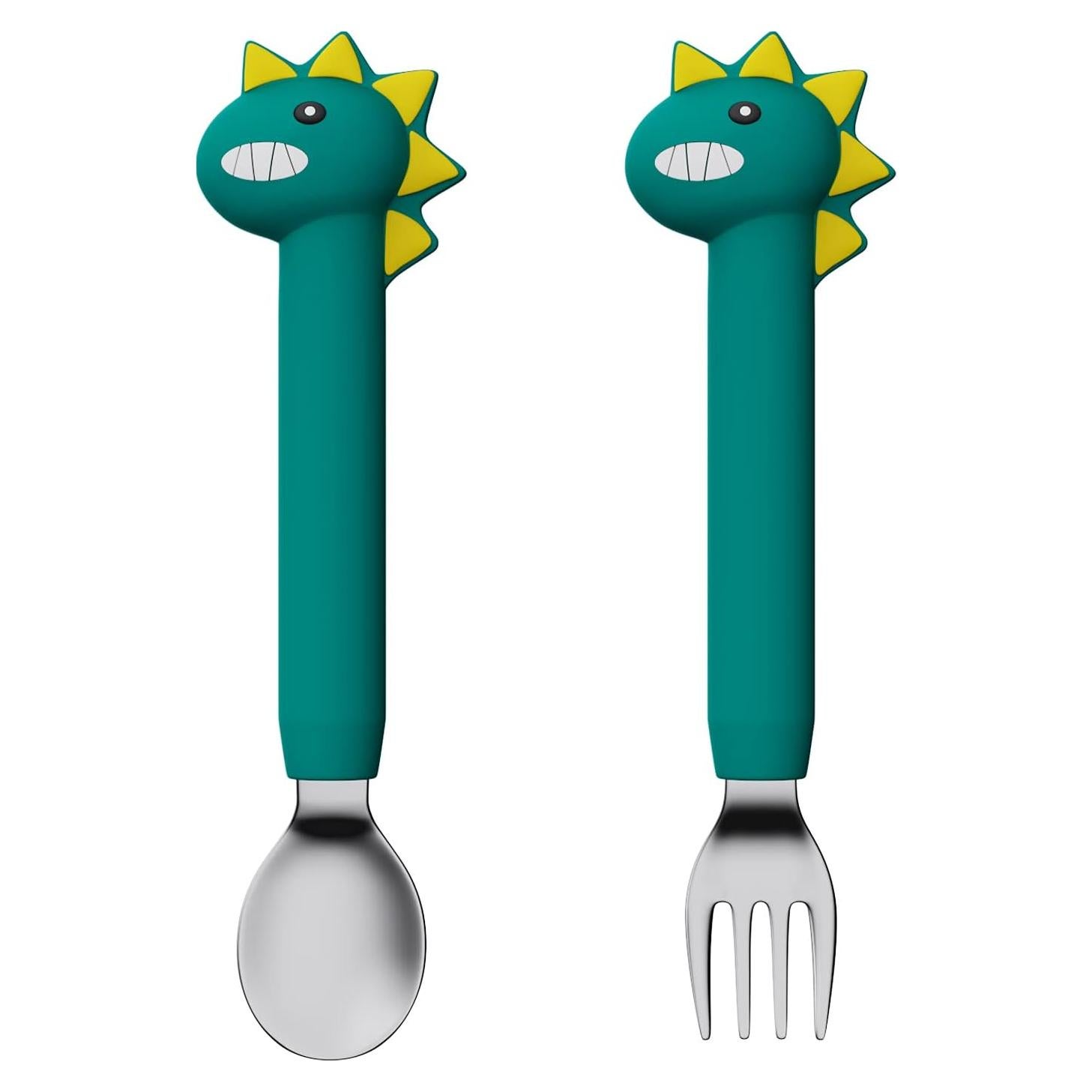 Juego de Cubiertos para Bebés SFCCMM - Cuchara y Tenedor Flexible