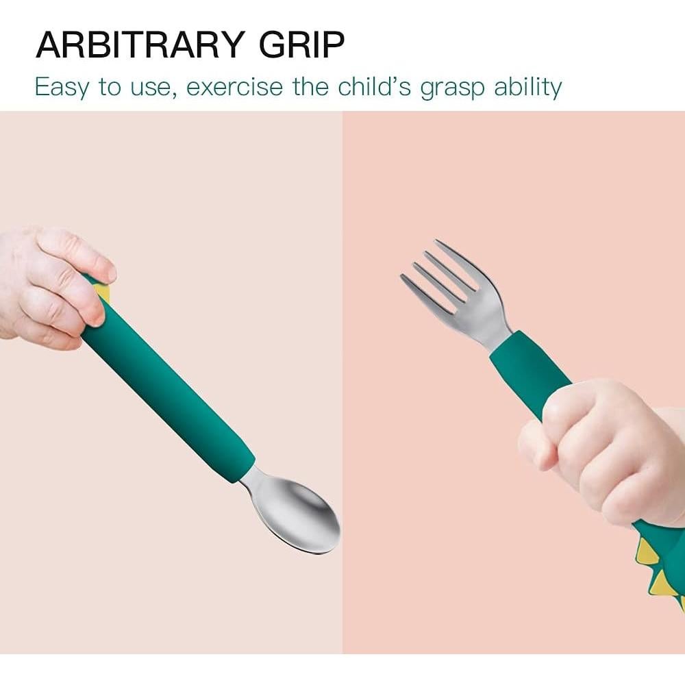 Juego de Cubiertos para Bebés SFCCMM - Cuchara y Tenedor Flexible