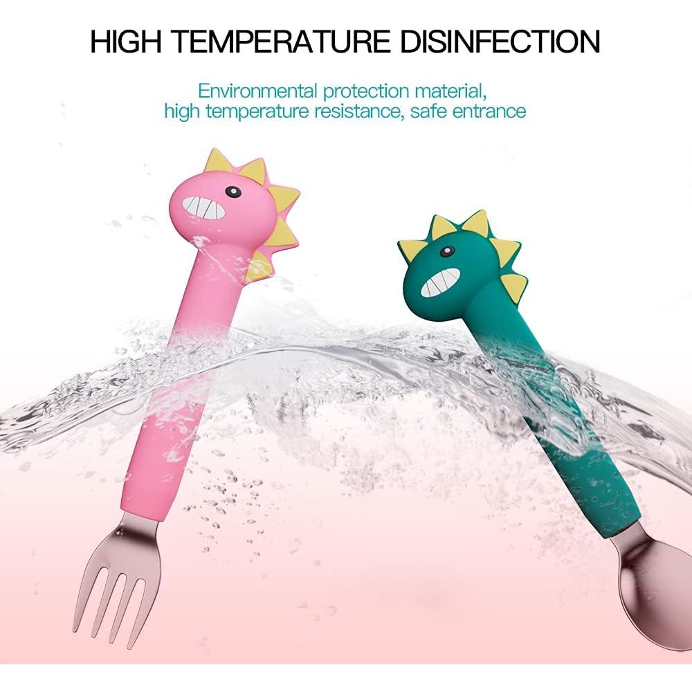 Juego de Cubiertos para Bebés SFCCMM - Cuchara y Tenedor Flexible