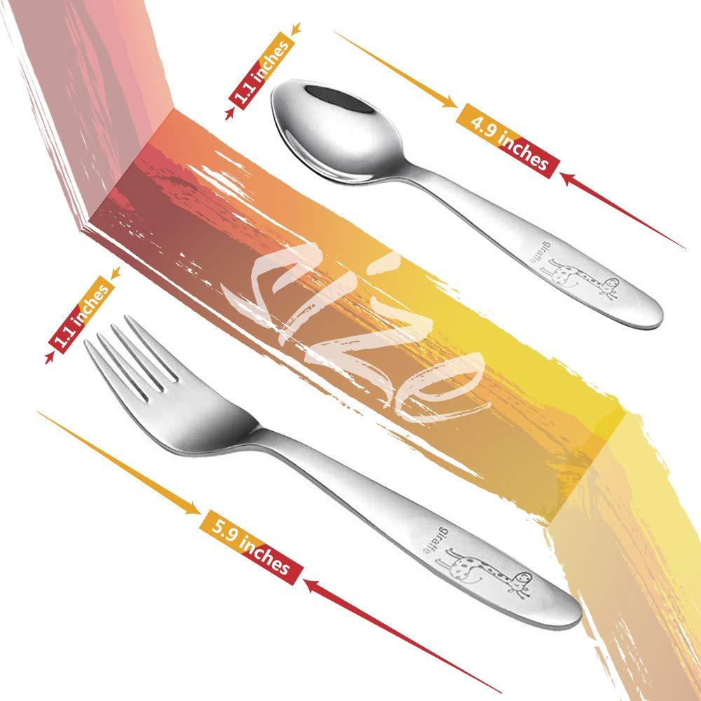 Juego de Utensilios para Niños FUNNUO 4 Piezas Acero Inoxidable